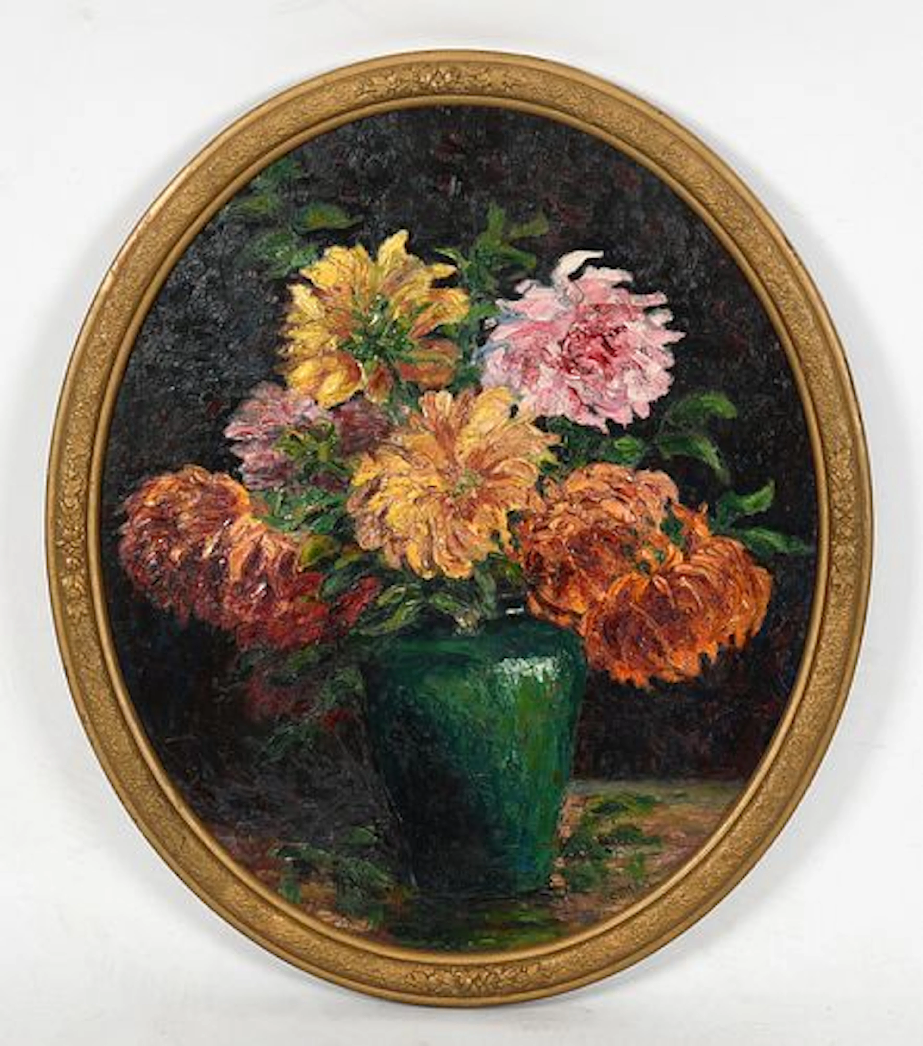 Rose Marie Pent (American, 1869-1954), Still Life with Flowers in a Green Vase