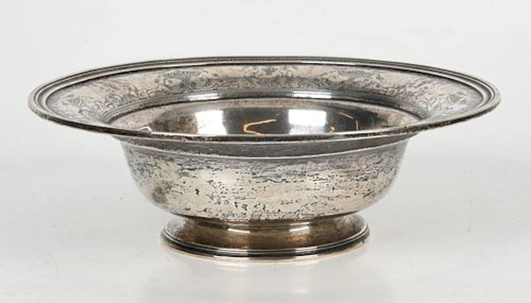 An American Sterling Silver Footed Bowl, Marked for International