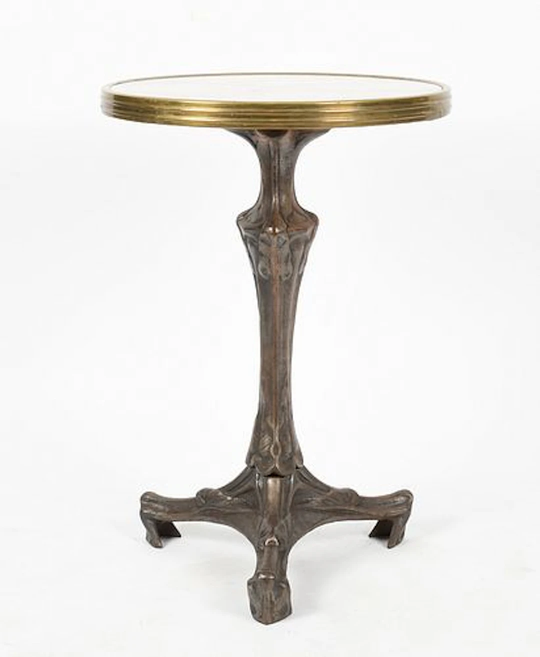 A French Steel and Marble-Top Circular Side Table, Late 19th/ 20th Century