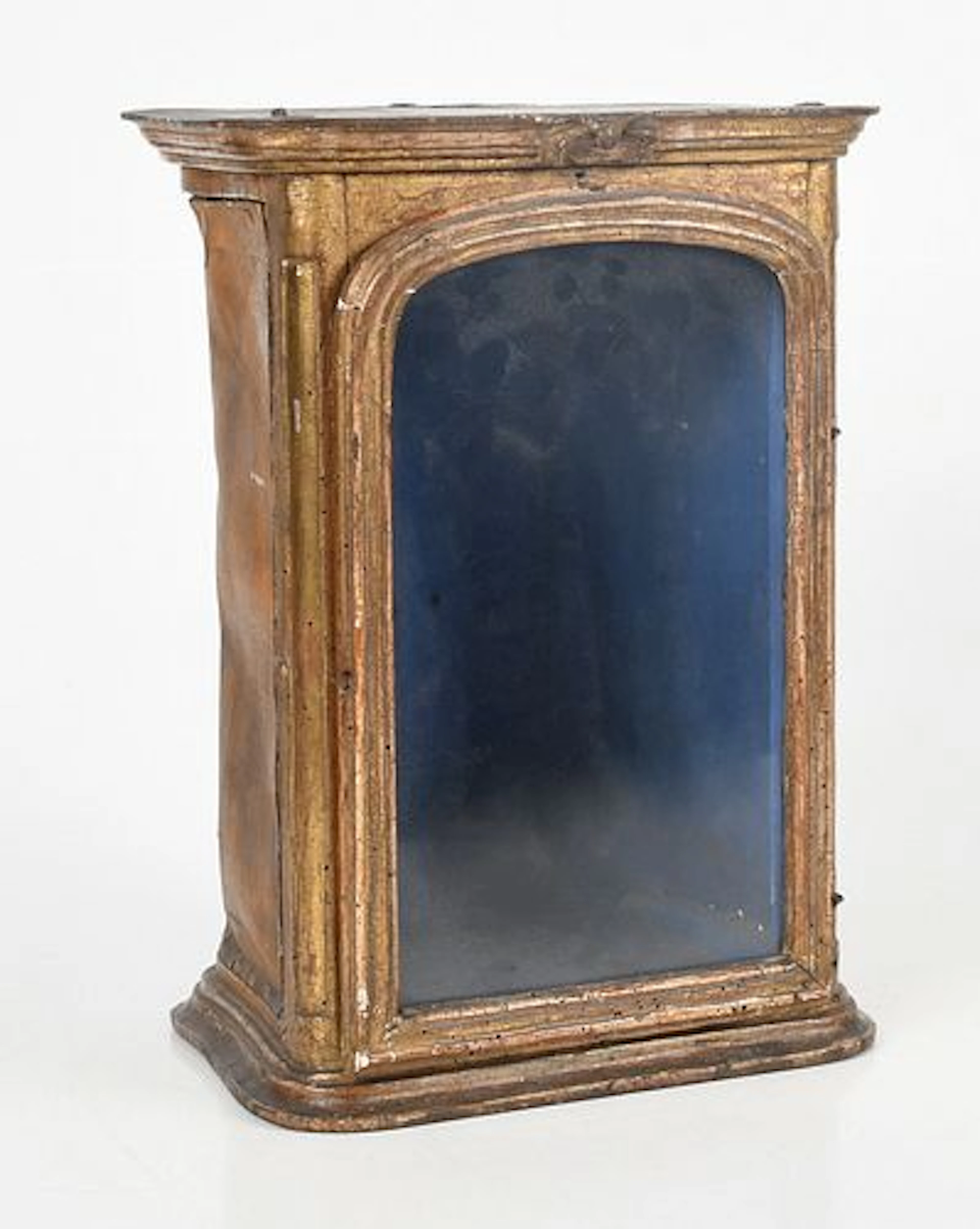 A Continental Giltwood and Leather Table-Top Vitrine, 18th Century