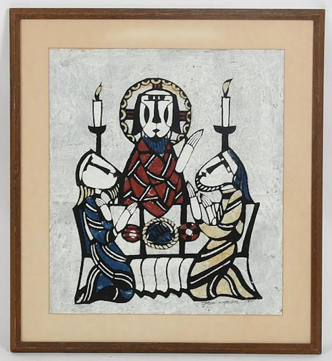 Sadao Watanabe (Japanese, 1913-1996), "Christ in Emmaus"