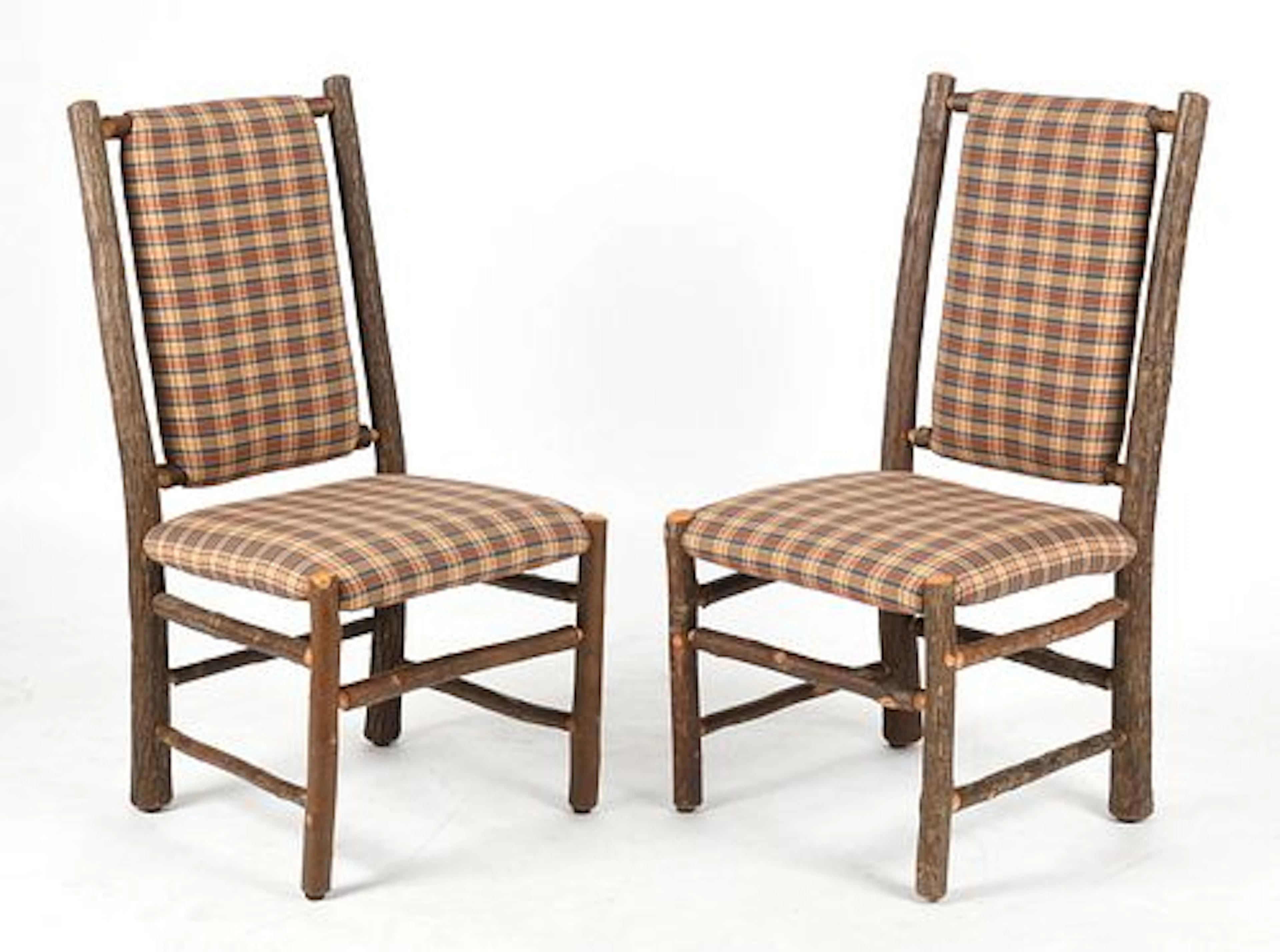 A Pair of Old Hickory Side Chairs, Late 20th Century