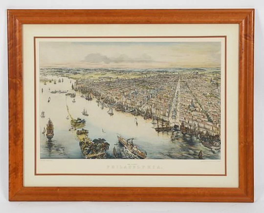 After John Bachmann (American, 1814-1876), "Birds Eye View of Philadelphia"