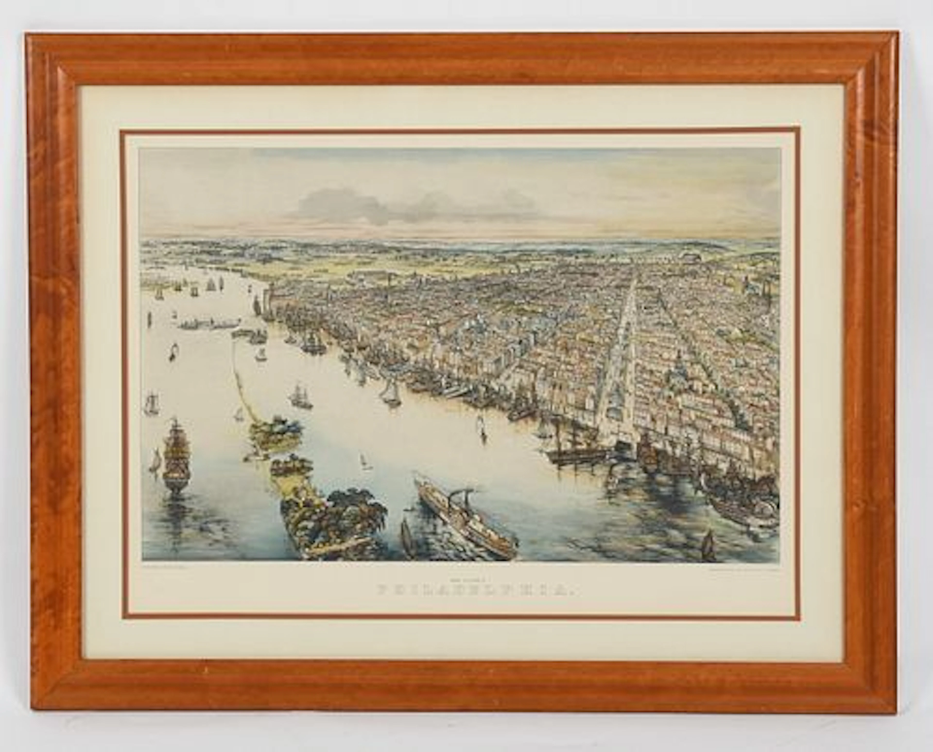 After John Bachmann (American, 1814-1876), "Birds Eye View of Philadelphia"