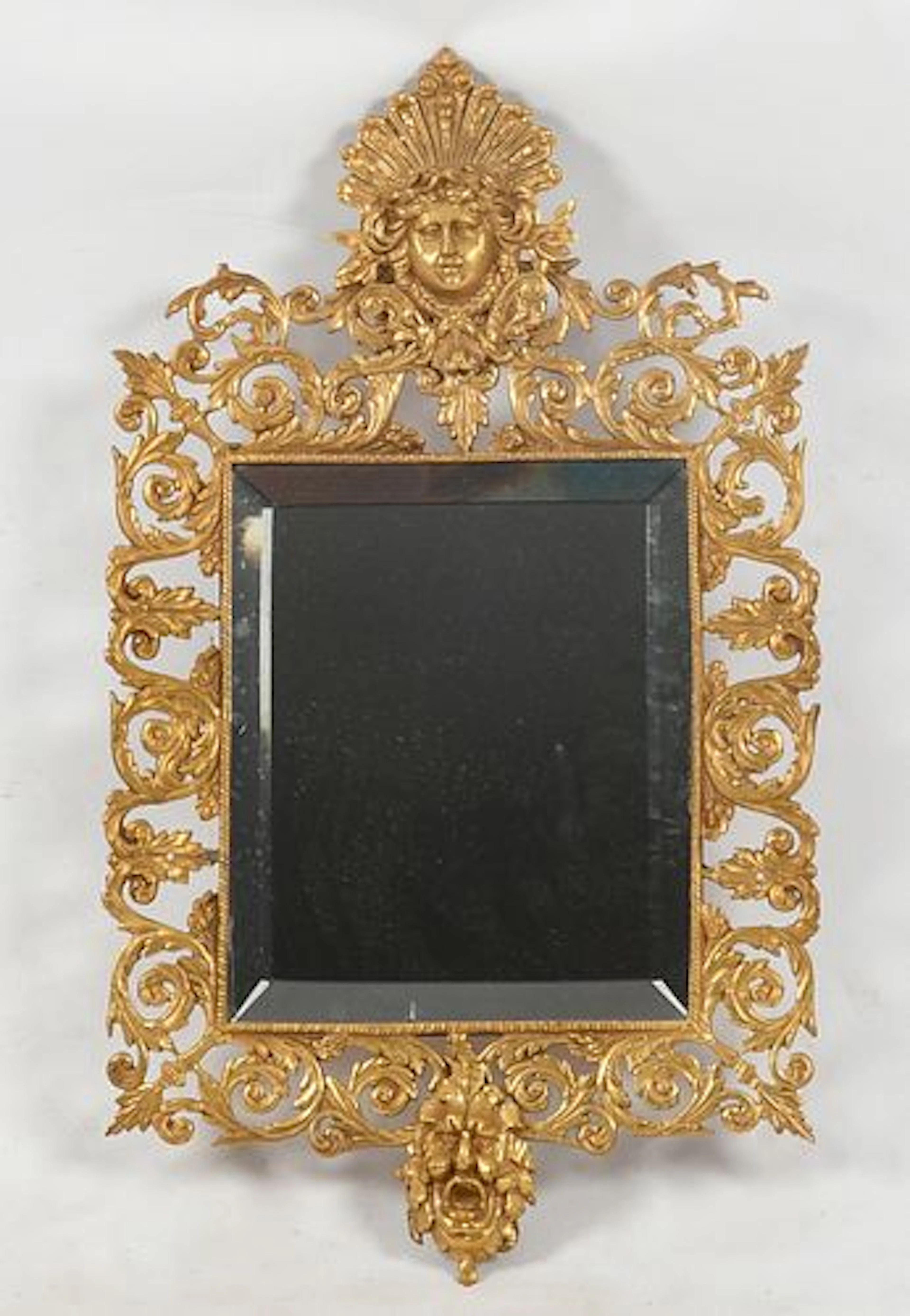 A Louis XIV-Style Ormolu Mirror, Late 19th Century