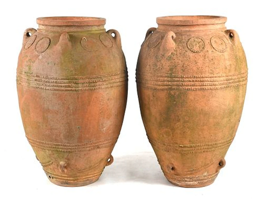 A Pair of Large Terracotta Garden Urns, Galloway Pottery, Philadelphia