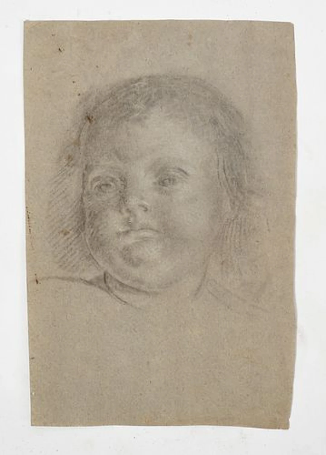 Old Master Style Double-Sided Drawing: Portrait of a Child and Study of an Arm