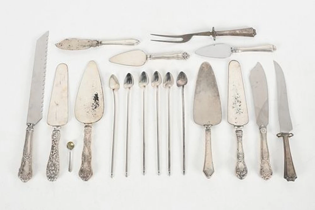 Sterling Serving Pieces with Loaded Handles and Steel Blades