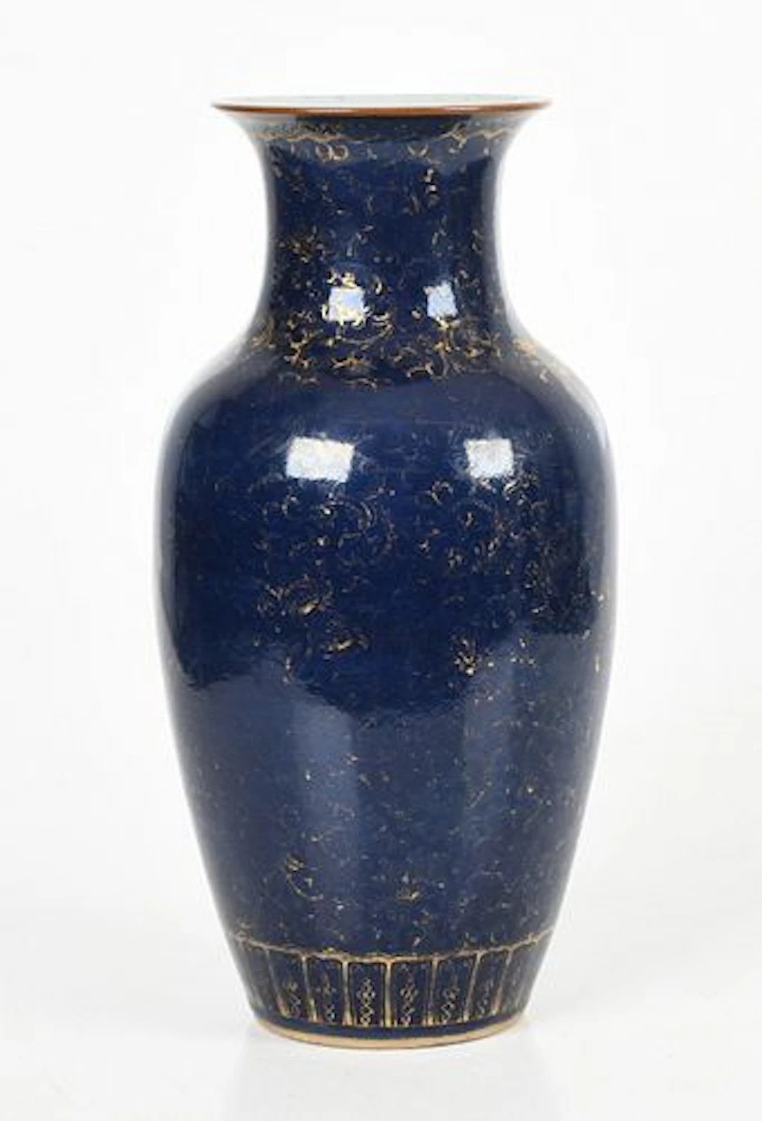 A Chinese Gilt Blue Vase