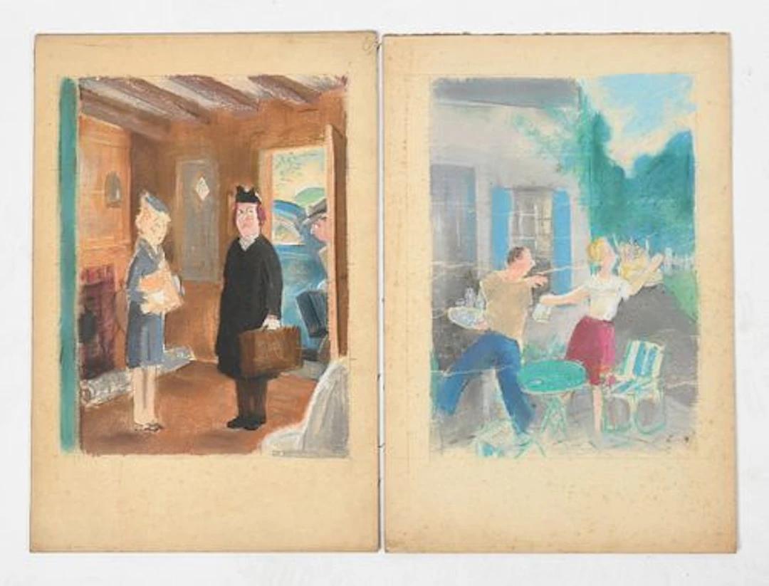 William Henry Cotton (American, 1880-1958), Two Sketches for The New