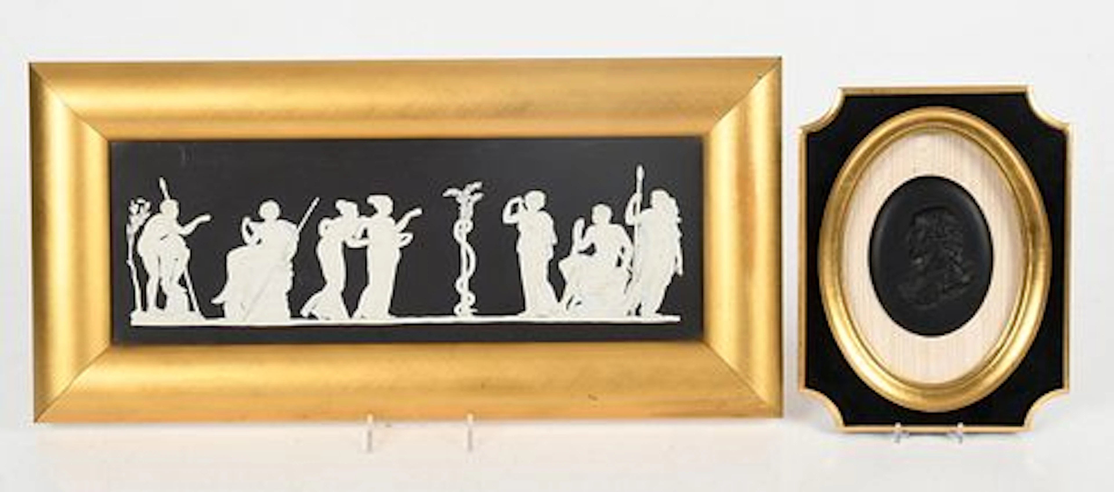A Wedgwood Black Jasperware Relief Plaque "Hercules in the Garden