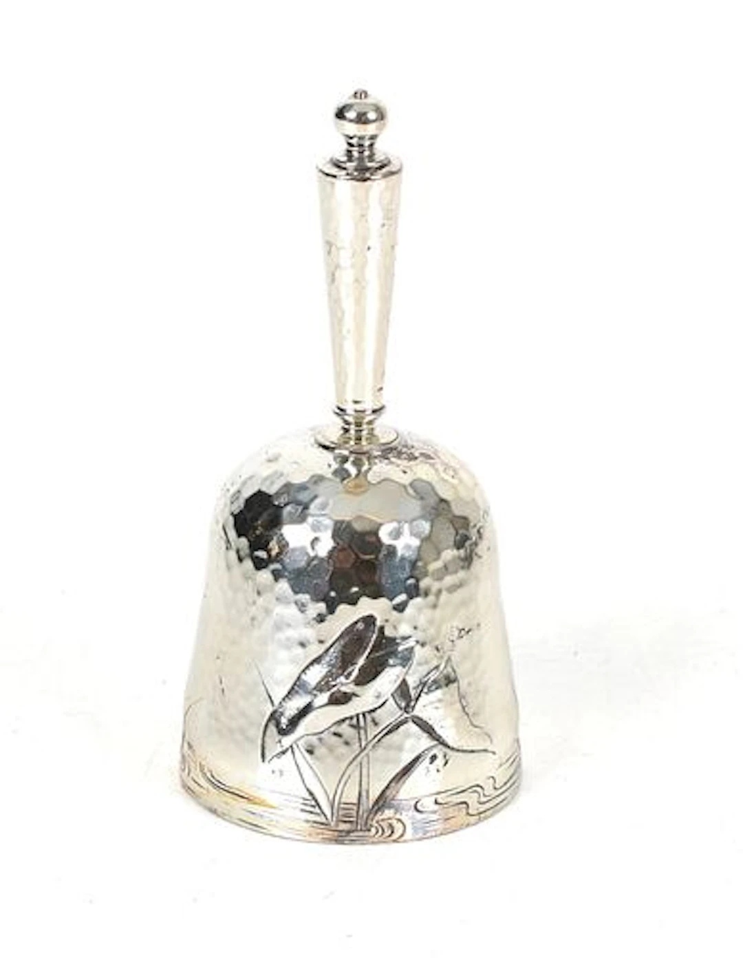 An American Aesthetic Movement Sterling Silver Hammered Service Bell