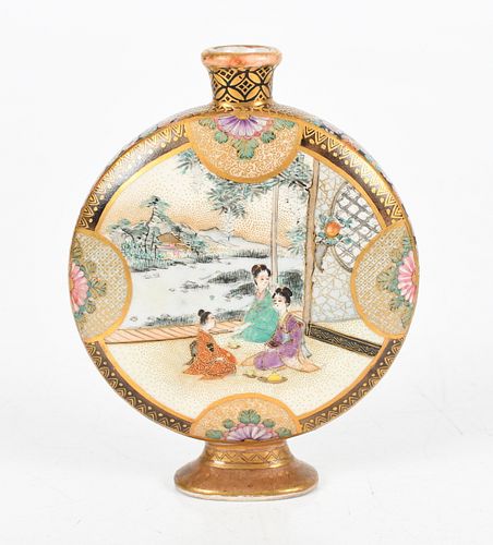A Diminutive Satsuma Moon Flask by Furuyama