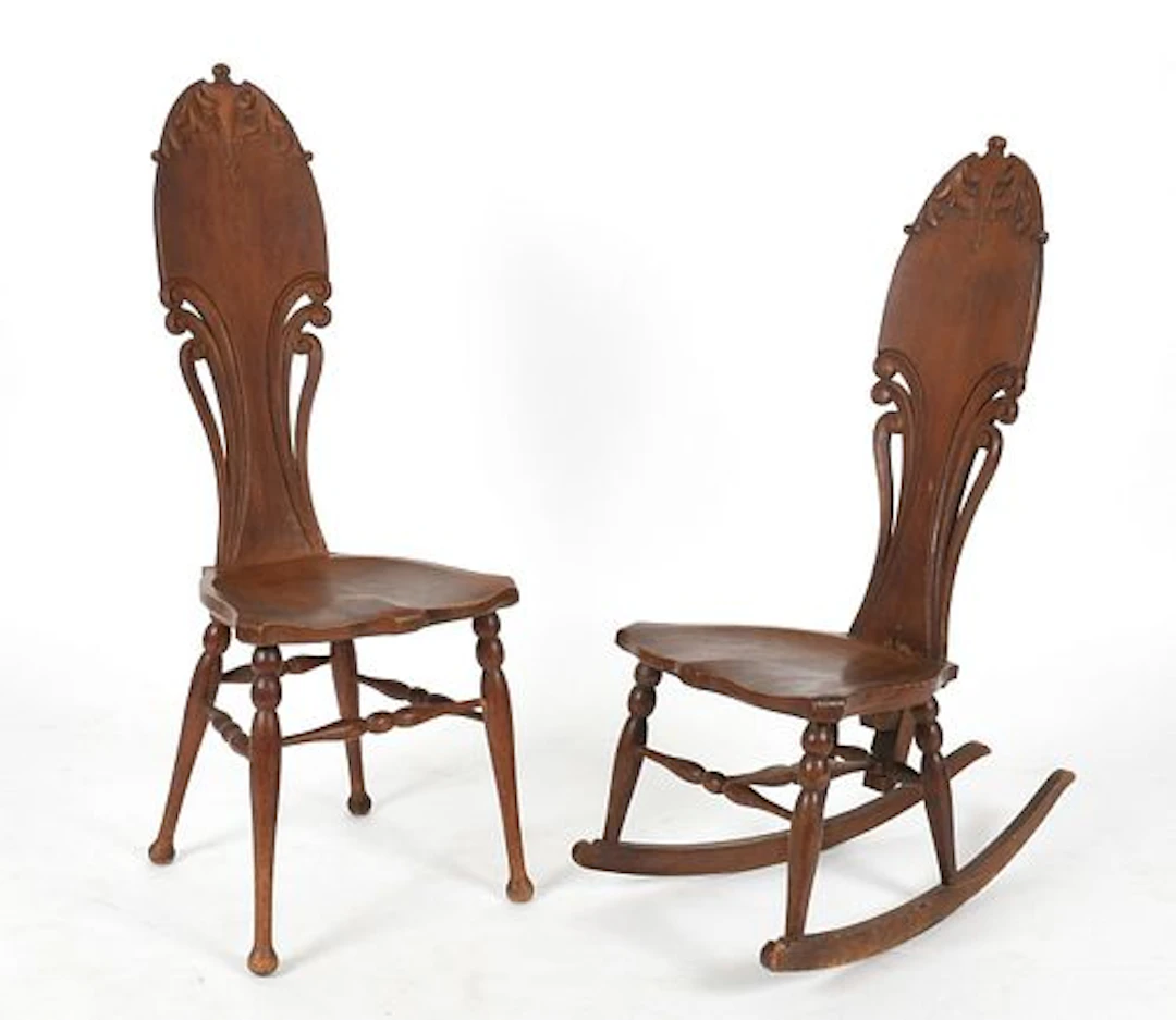 Two Similar Carved Oak Chairs, Early 20th Century