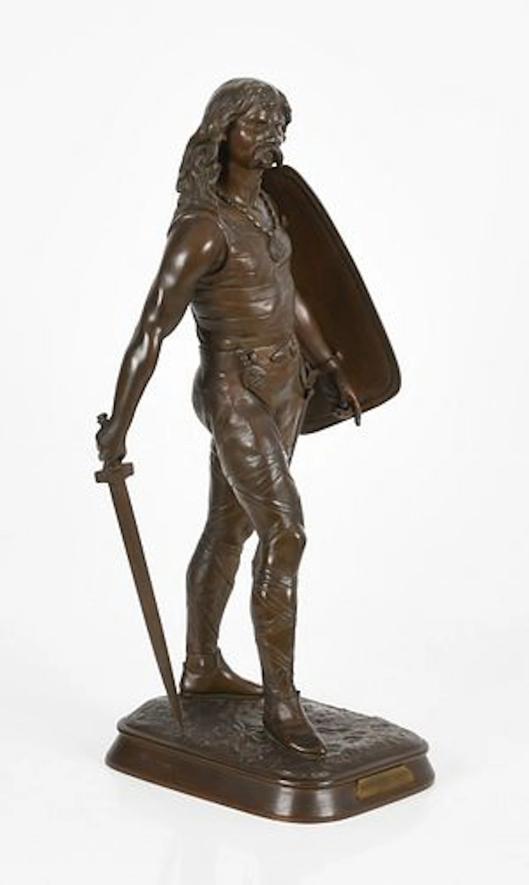 A French Patinated Bronze Figure "Defense du Foyer"