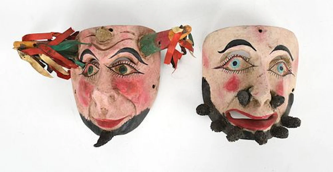 Two Carved and Painted Festival Masks, Probably Mexican, 20th Century