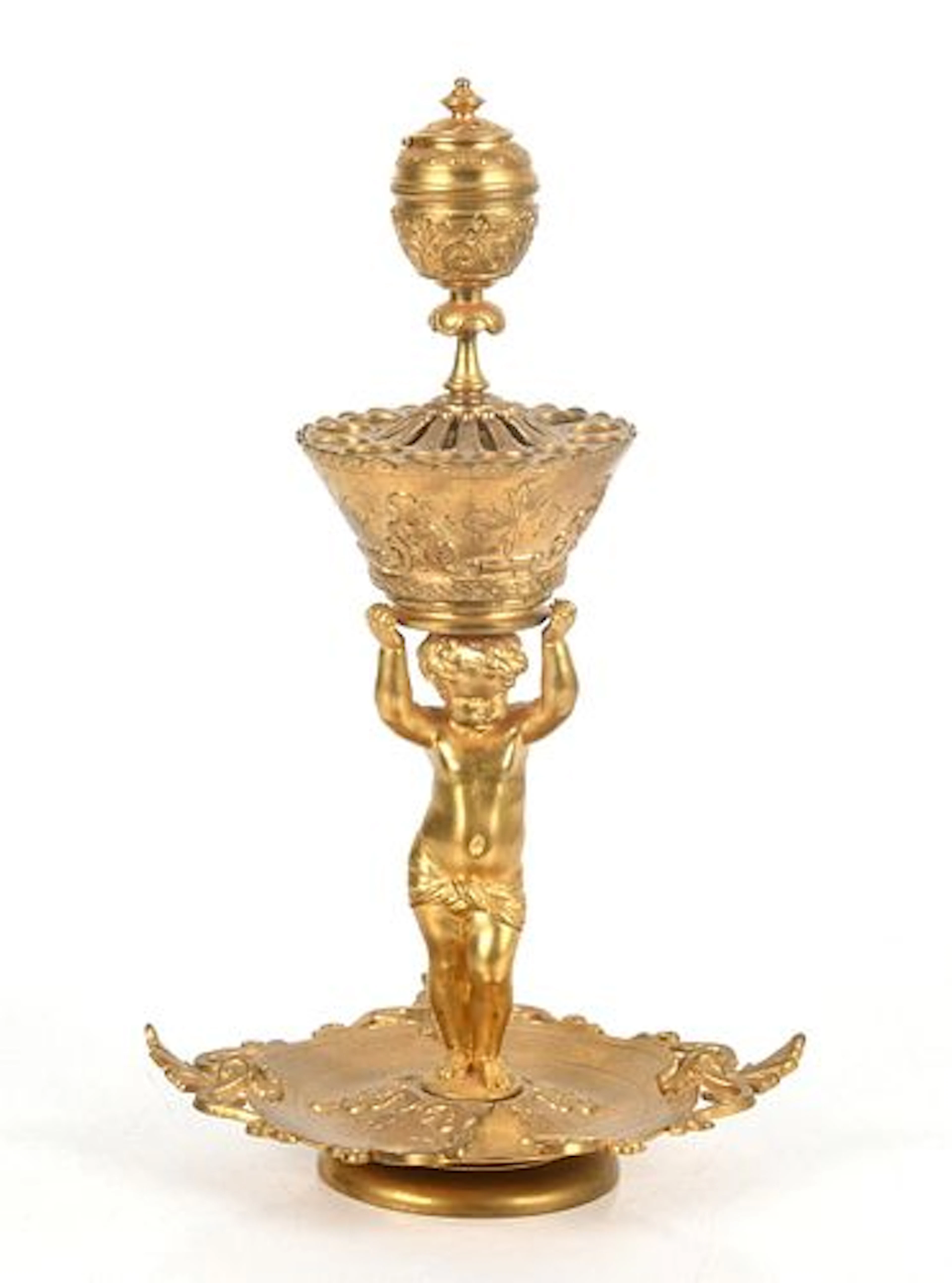 A French Ormolu Figural Lamp Base, Late 19th Century