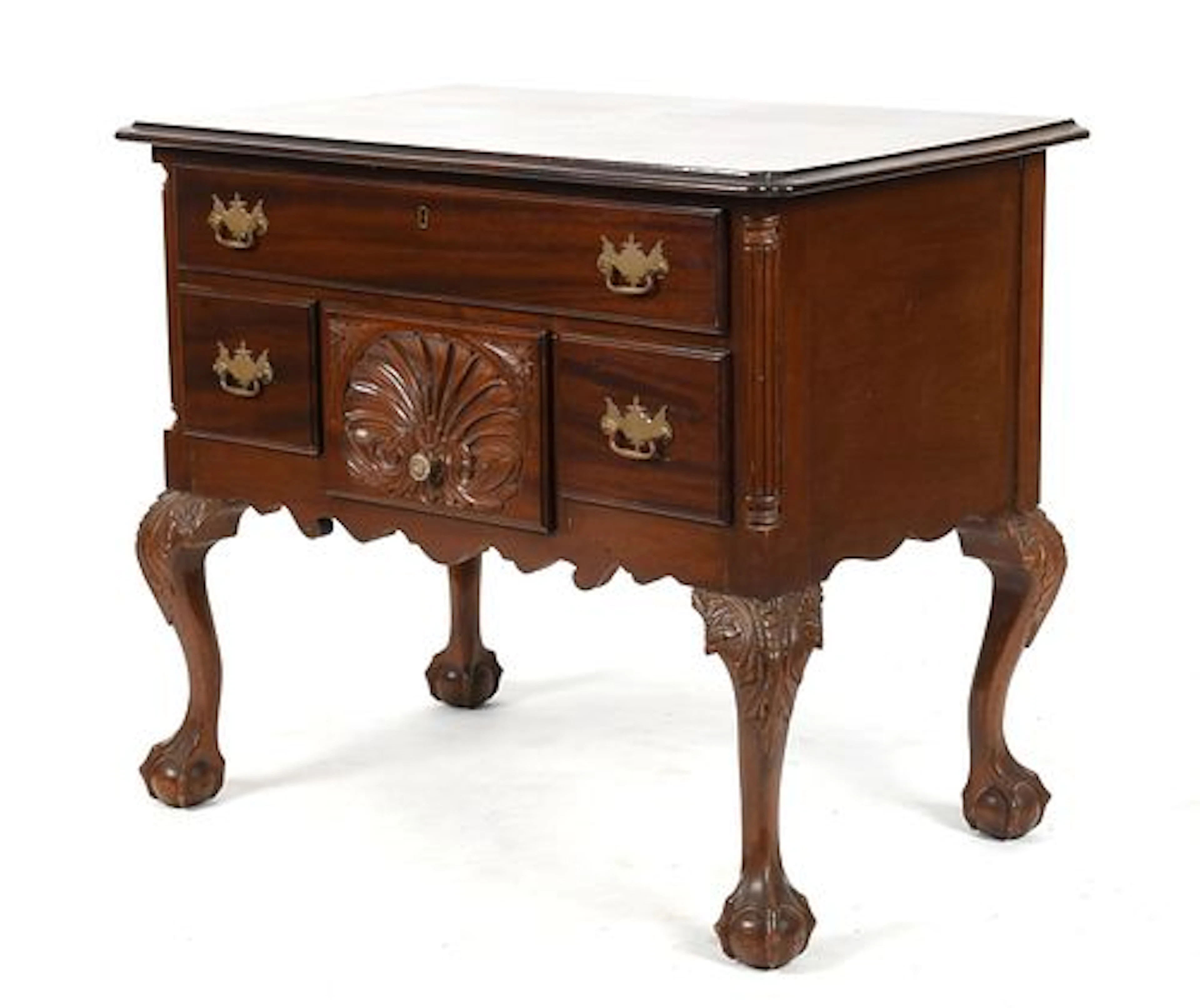 A Chippendale-Style Bench-Made Carved Mahogany Lowboy, Late 20th Century