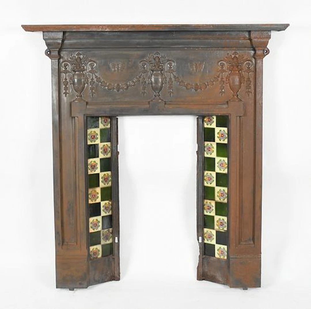 A Tiled Cast Iron Fireplace Insert