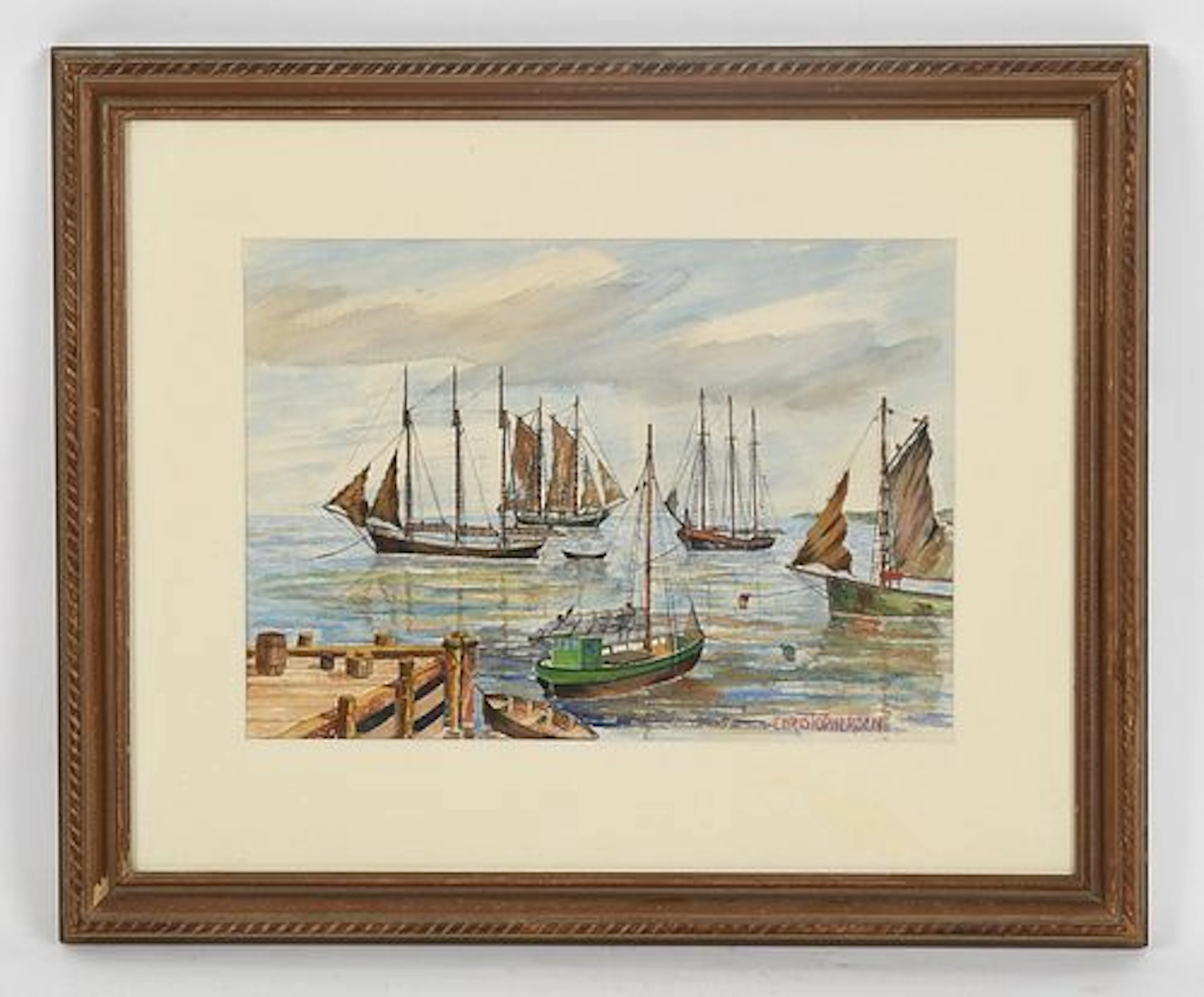 Carl Christophersen (American, 20th century), Maritime Scene