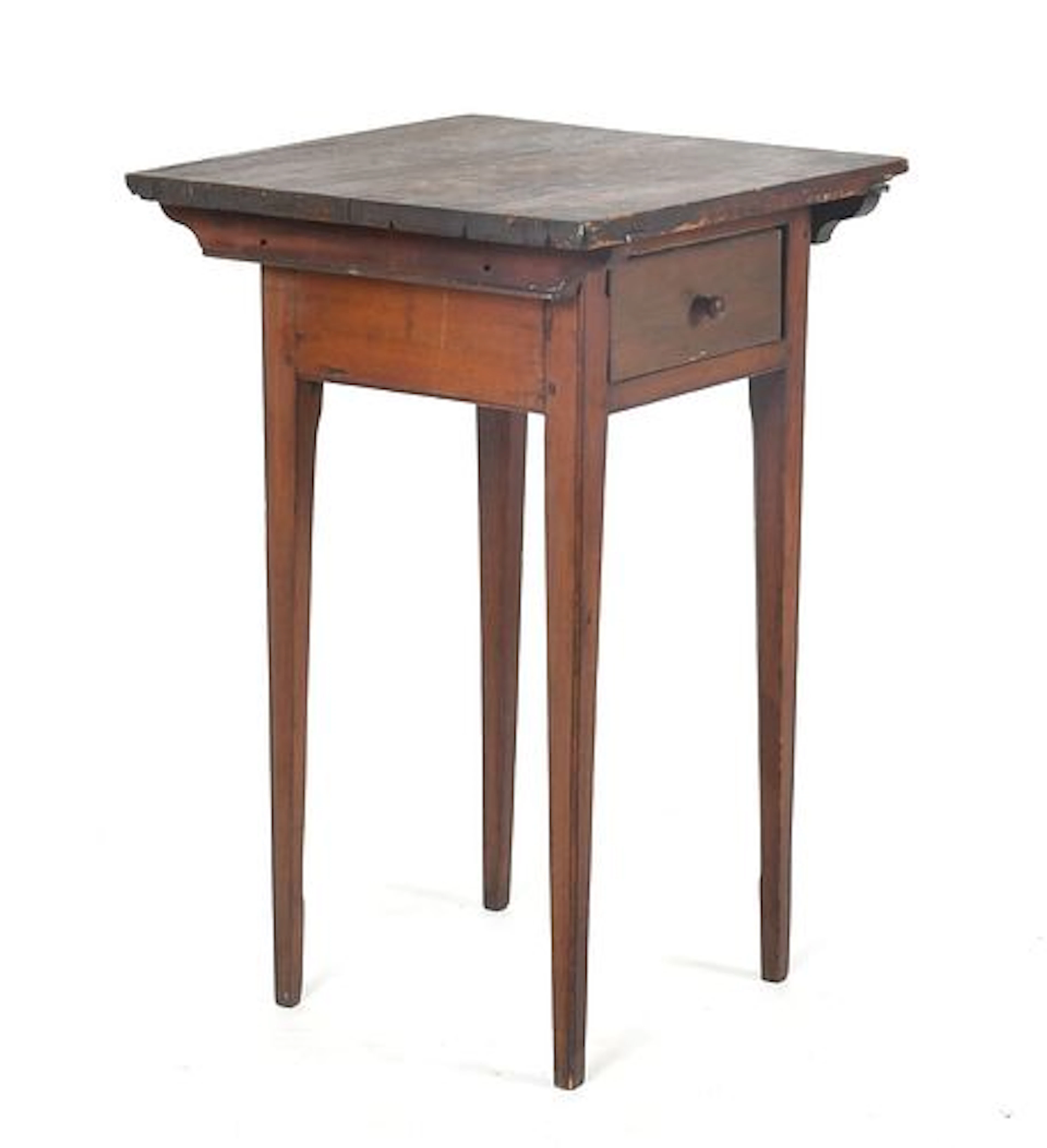 An American Pin-Top Stained-Pine Single Drawer Stand, 19th Century