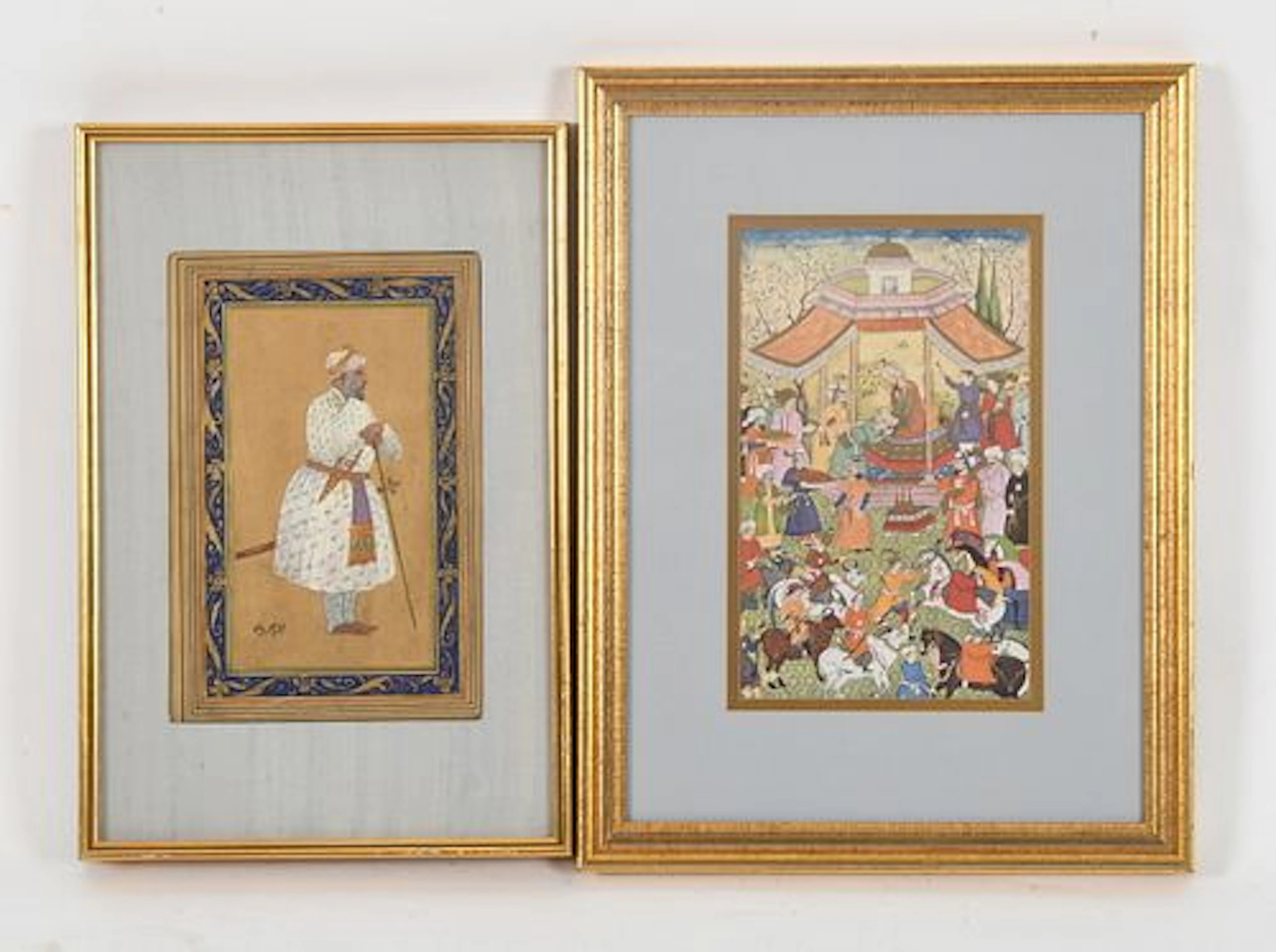 A Persian Watercolor and Gouache