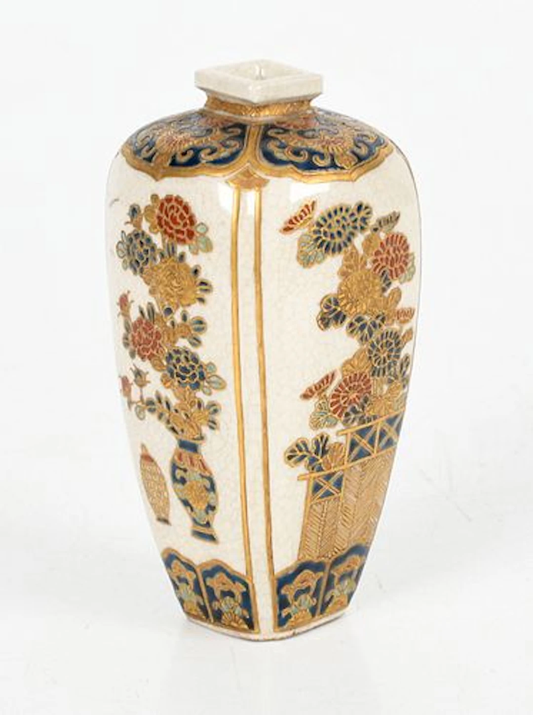 A Satsuma Diminutive Vase with Gozu Enamels