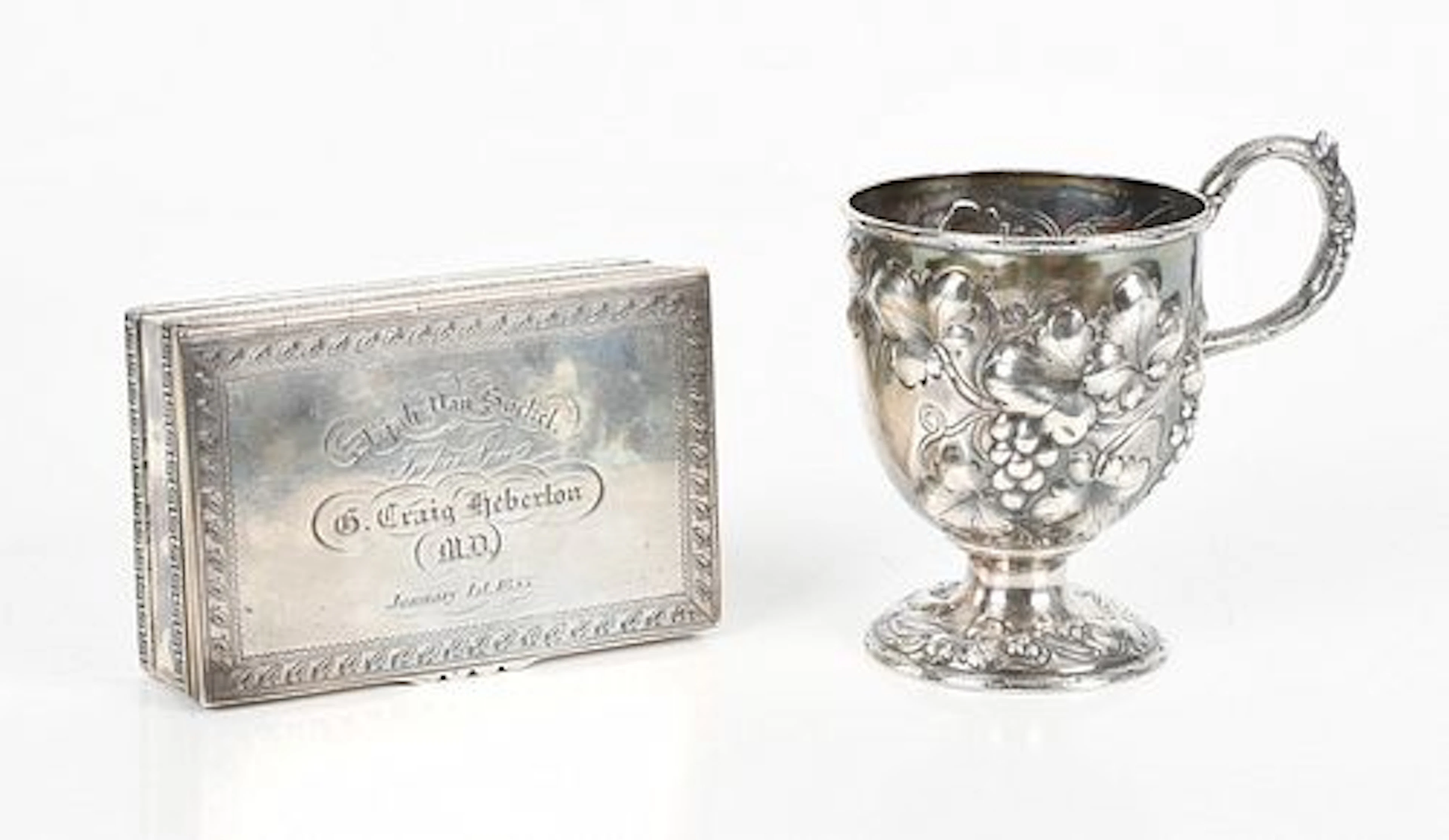 Two Pieces of Philadelphia Coin Silver for Dr. George Craig Heberton