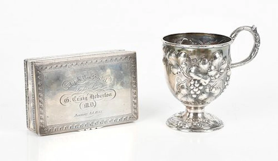 Two Pieces of Philadelphia Coin Silver for Dr. George Craig Heberton