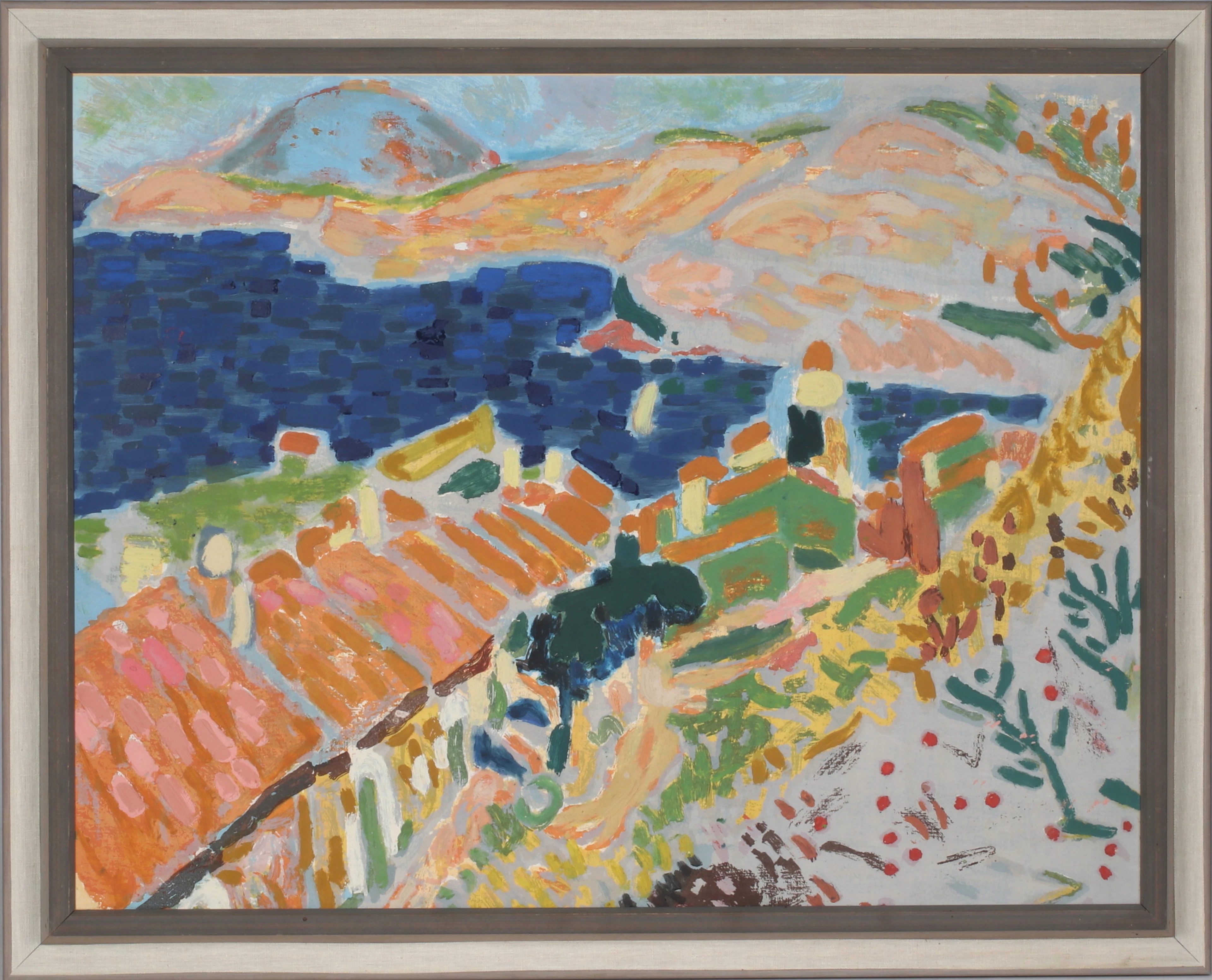 ANDRÉ DERAIN. EFTER. "Paysage de Provence", bemålat tryck/reproduktion