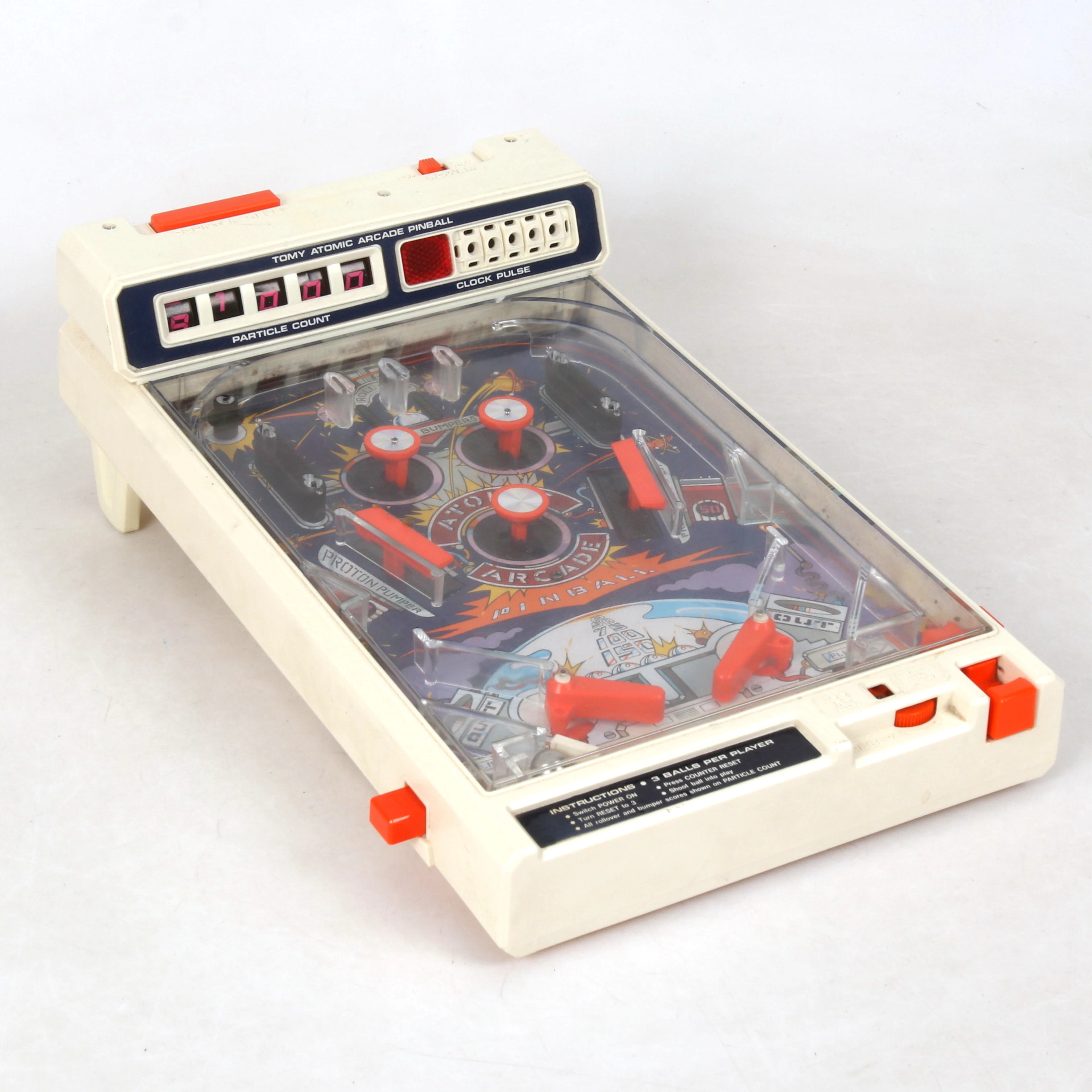 FLIPPERSPEL, plast, Tomy Atomic Arcade Pinball, 1900-tal.