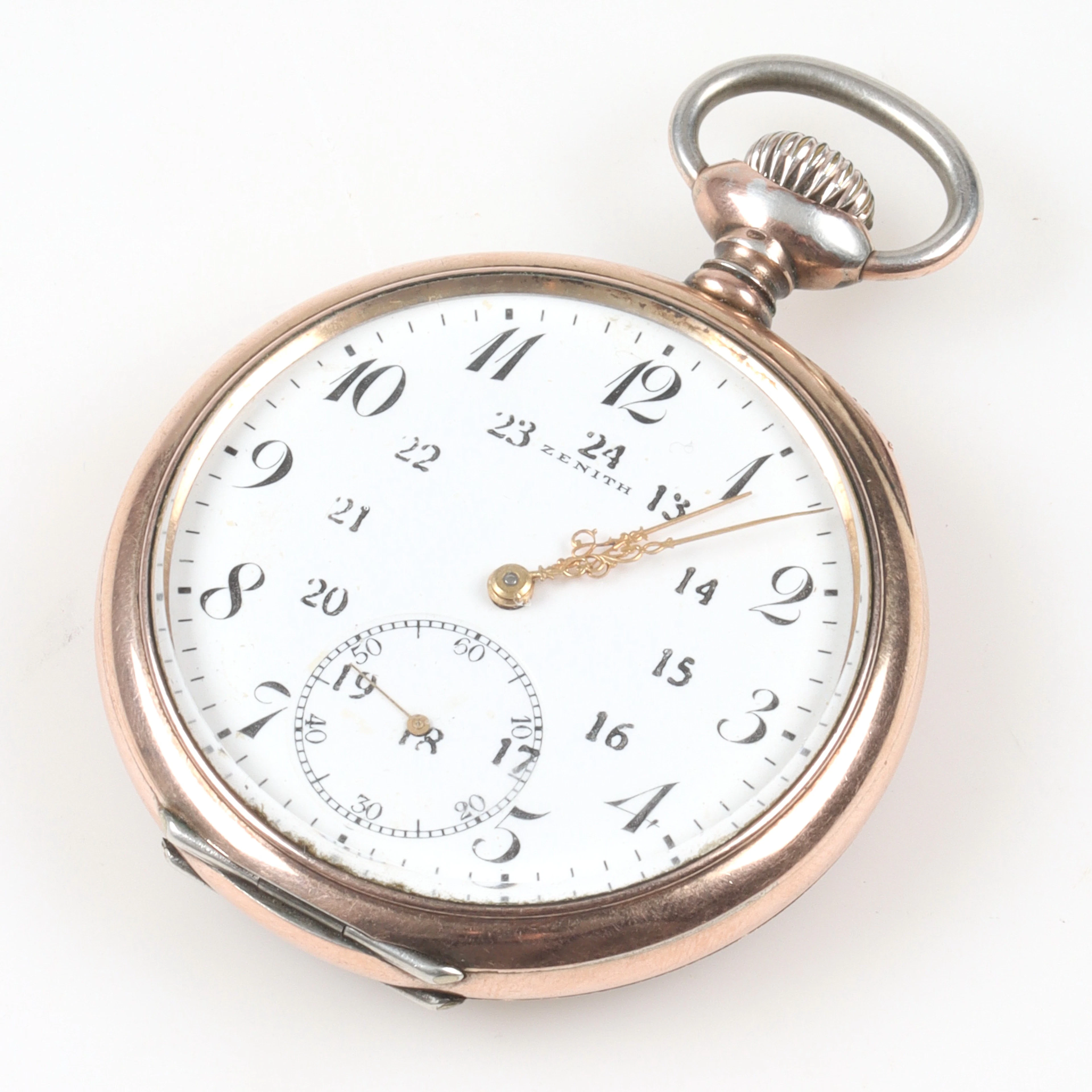 FICKUR, boett i silver, manuellt uppdrag, Zenith.