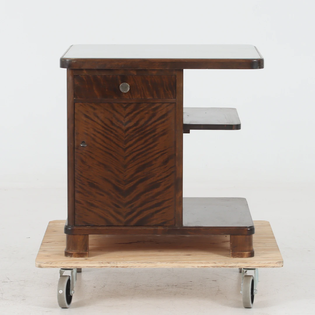RÖKBORD, med intarsiadekor och glasskiva, art deco, 1930-tal.