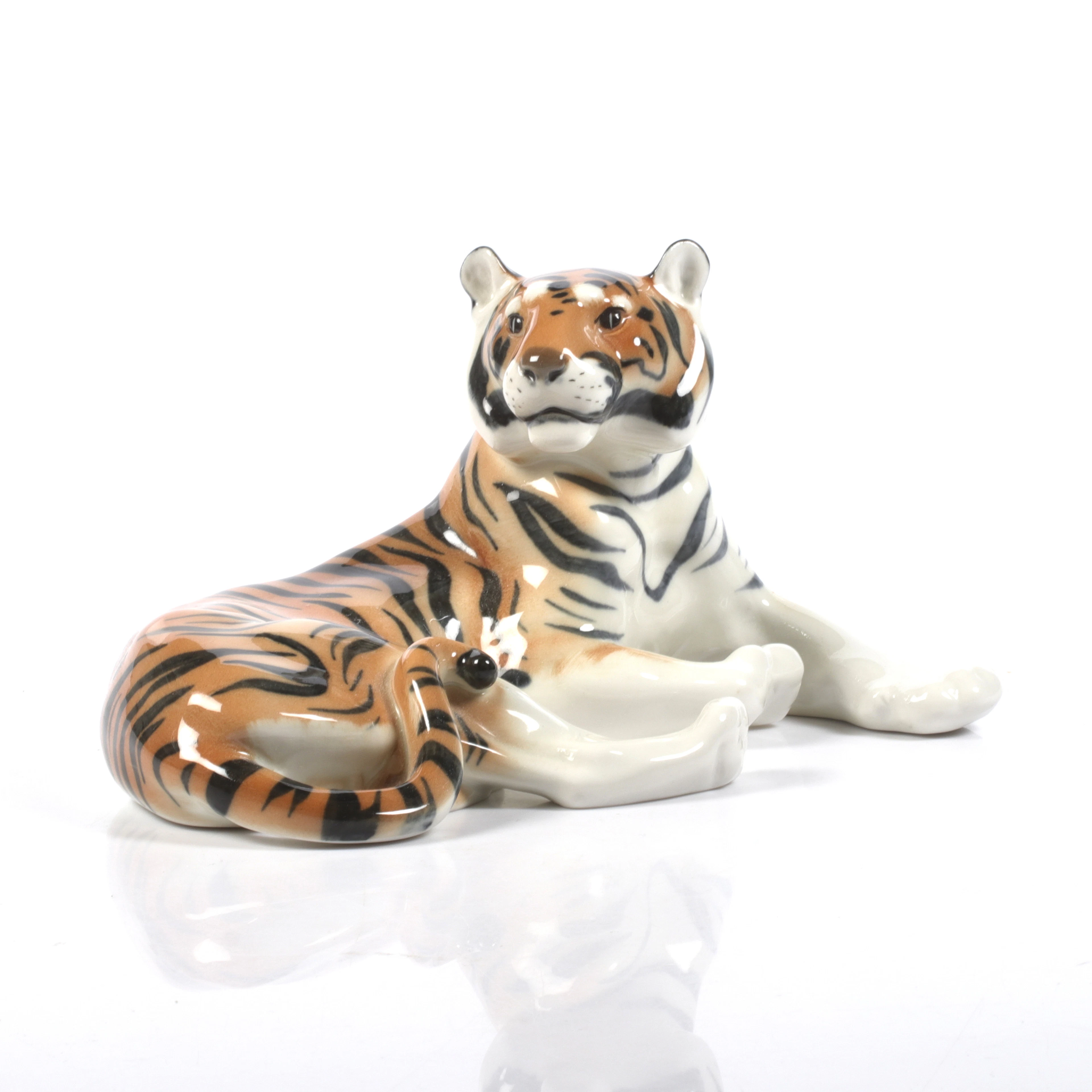 FIGURIN, Tiger, porslin, Lomonosov, Sovjetunionen/Ryssland 1900-talets