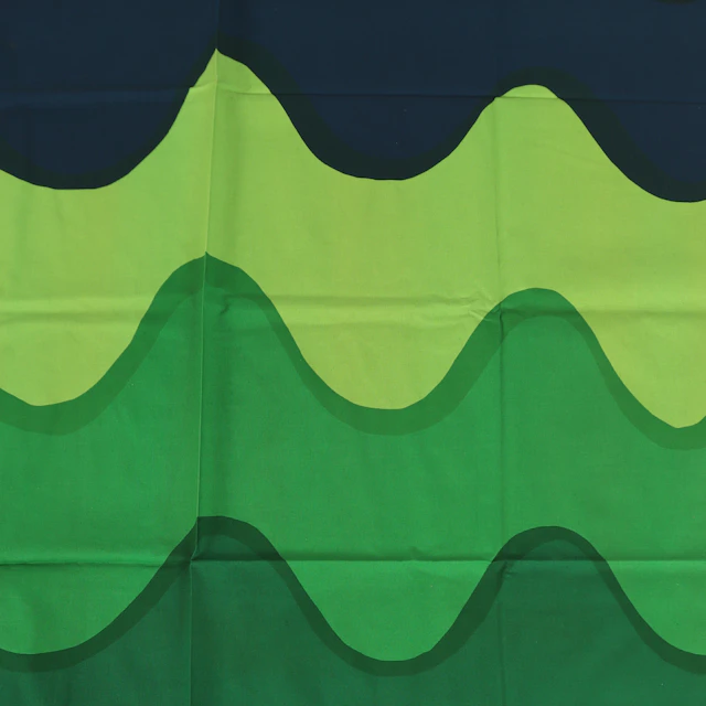 GARDINER 2 st, bomull, "Lokki", Maija Isola, Marimekko, 1961.
