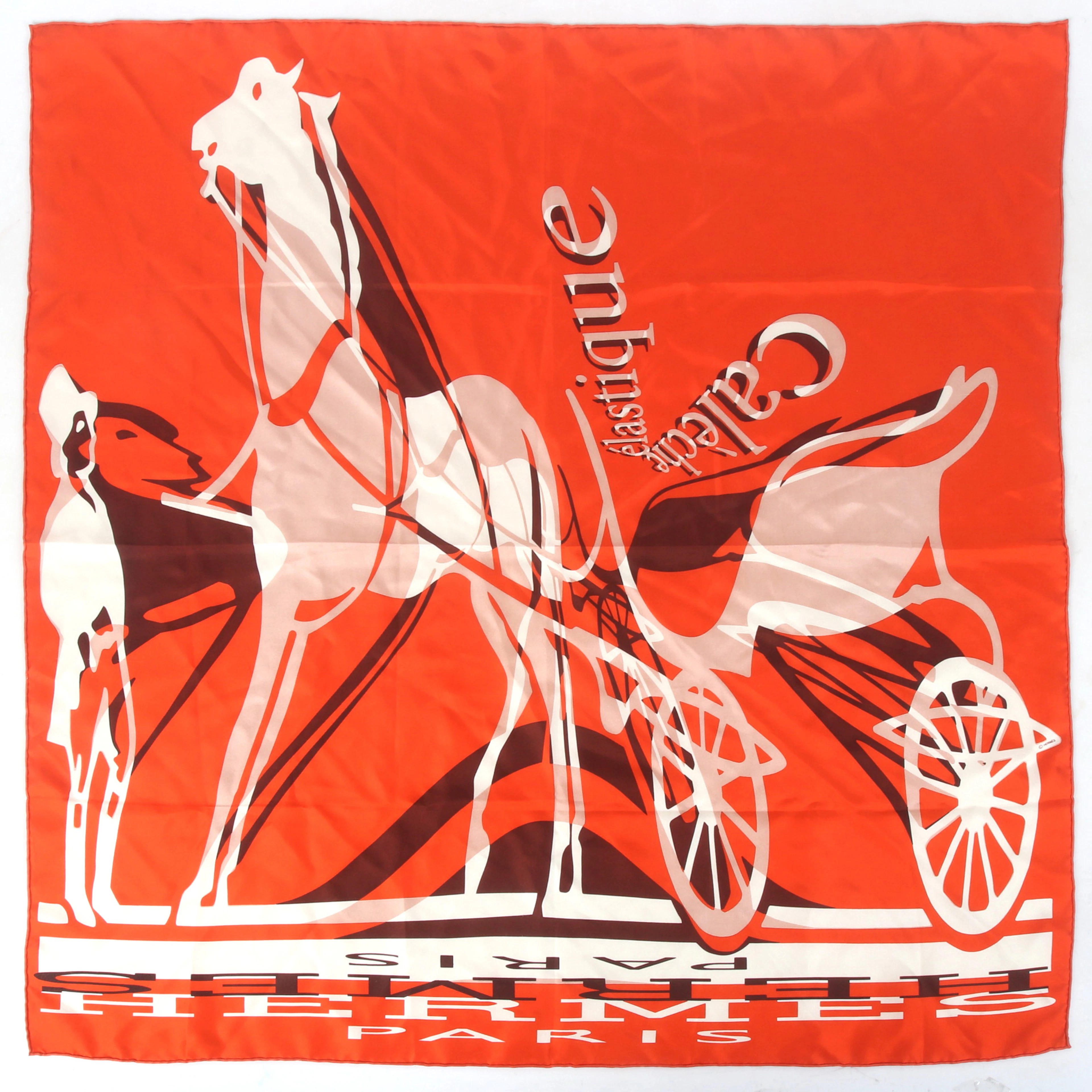 HERMÈS. Scarf, siden, "Caleche Elastique", design Bali Barret, 2004.