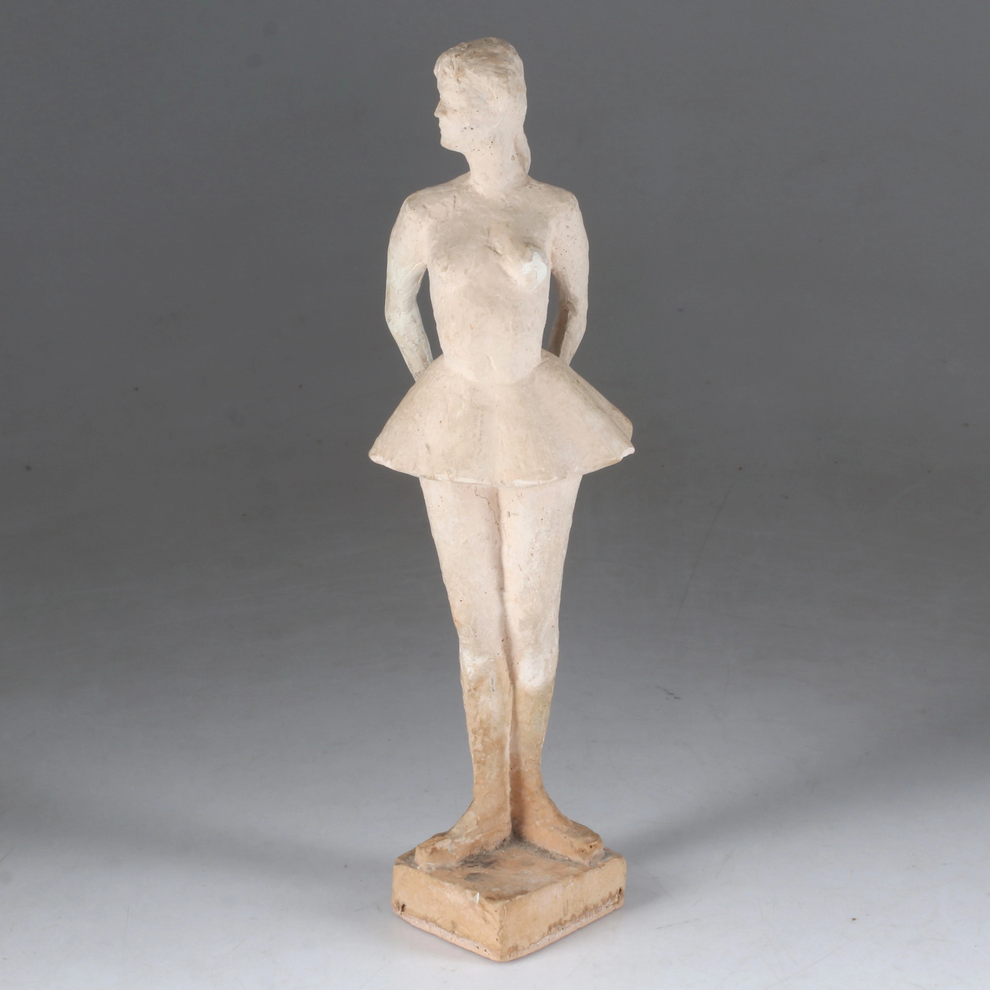 GEORG GANMAR. Skulptur, ballerina, gips, signerad.