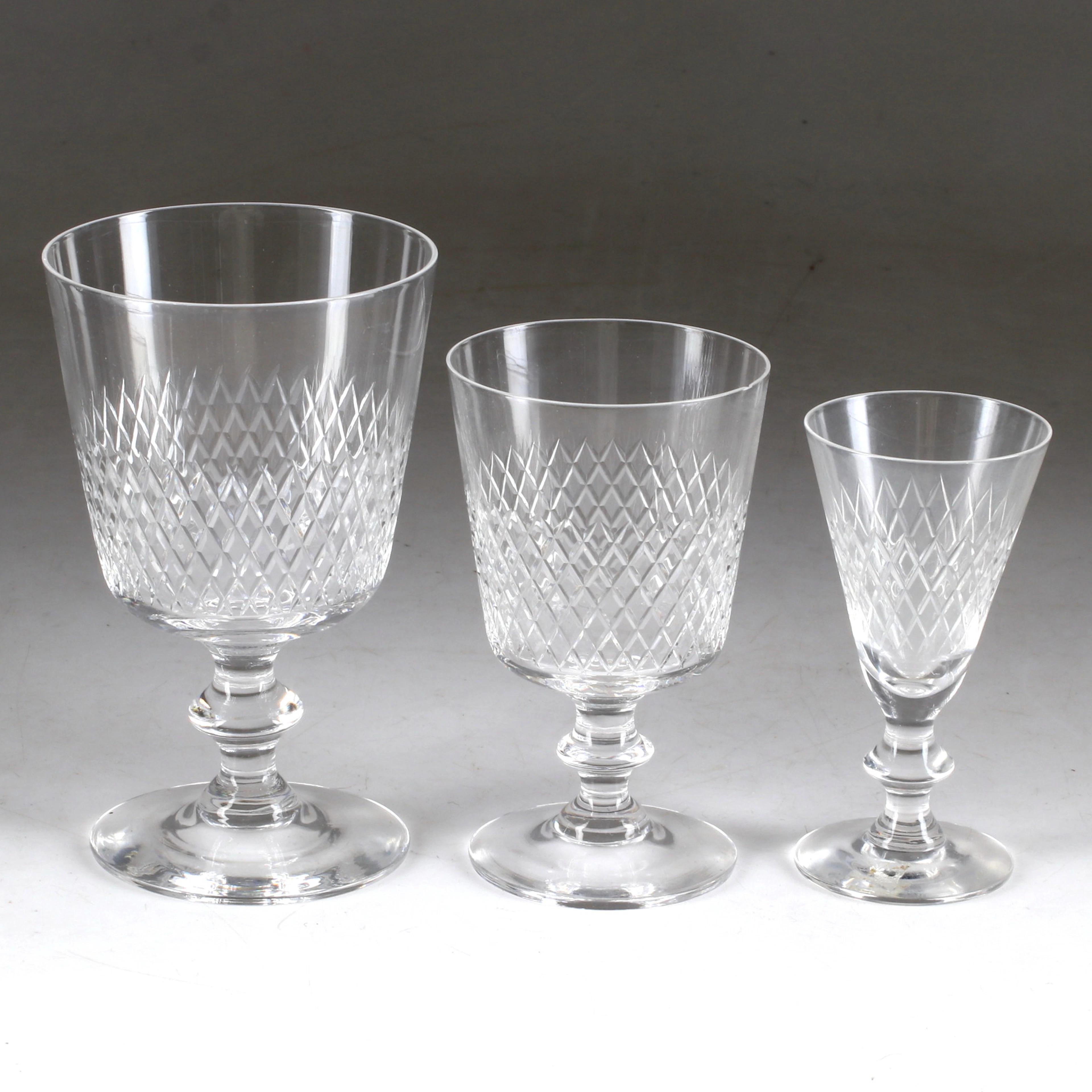VICKE LINDSTRAND. Servisdelar, 23 delar, glas,"Diamant", Kosta Boda.