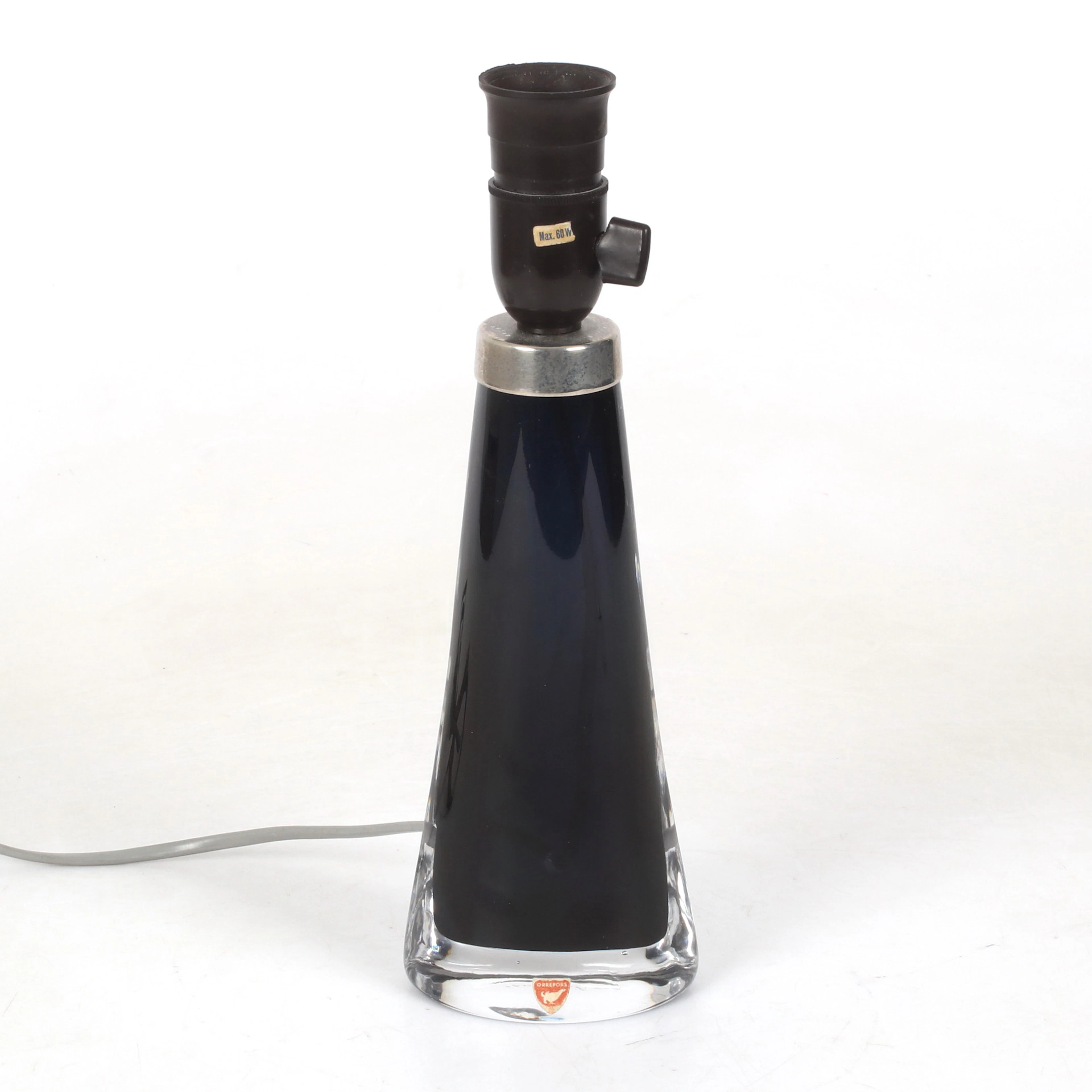 CARL FAGERLUND. Bordslampa, glas, Orrefors, 1960-tal.
