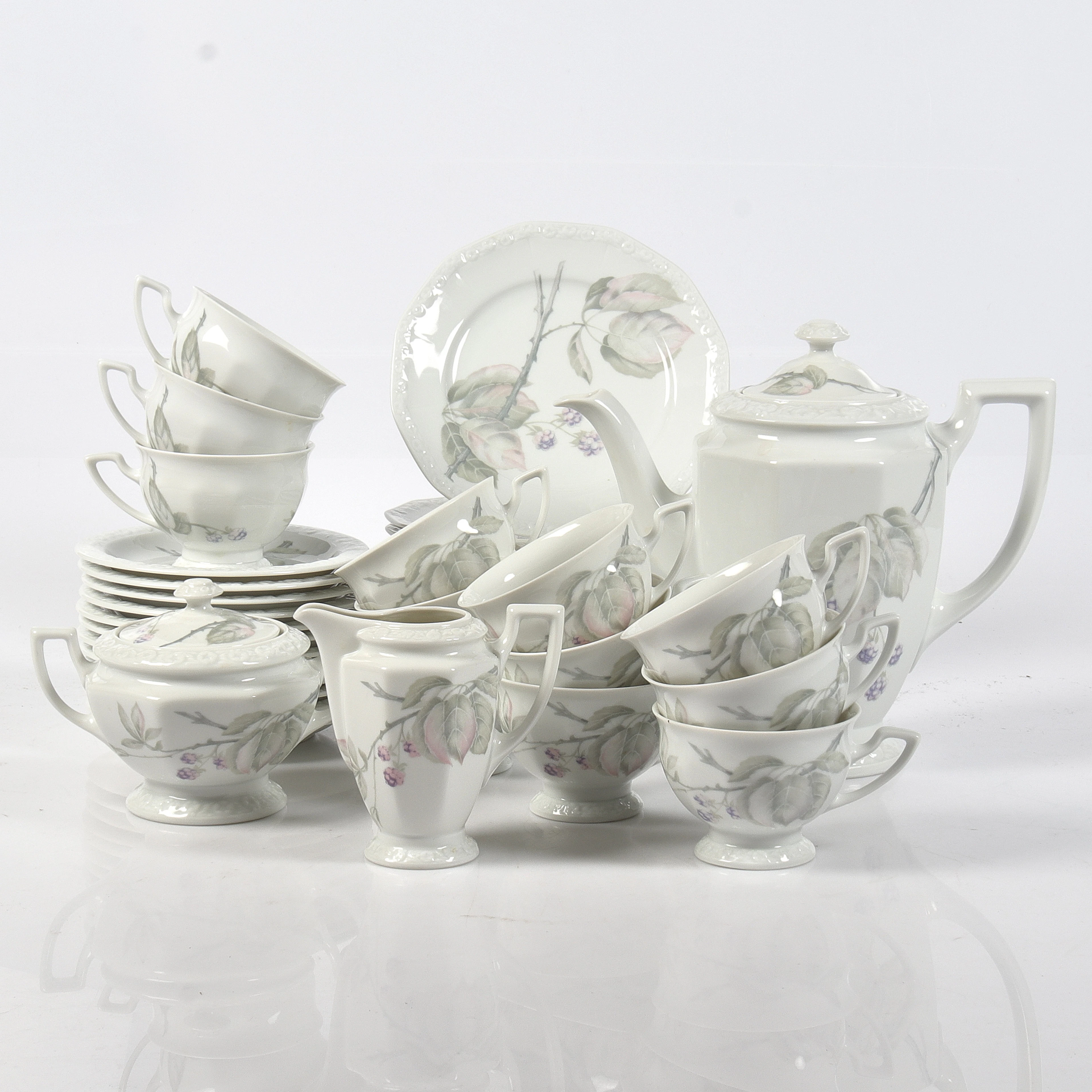 KAFFESERVIS, 39 delar, porslin, "Maria Björnbär", Rosenthal.