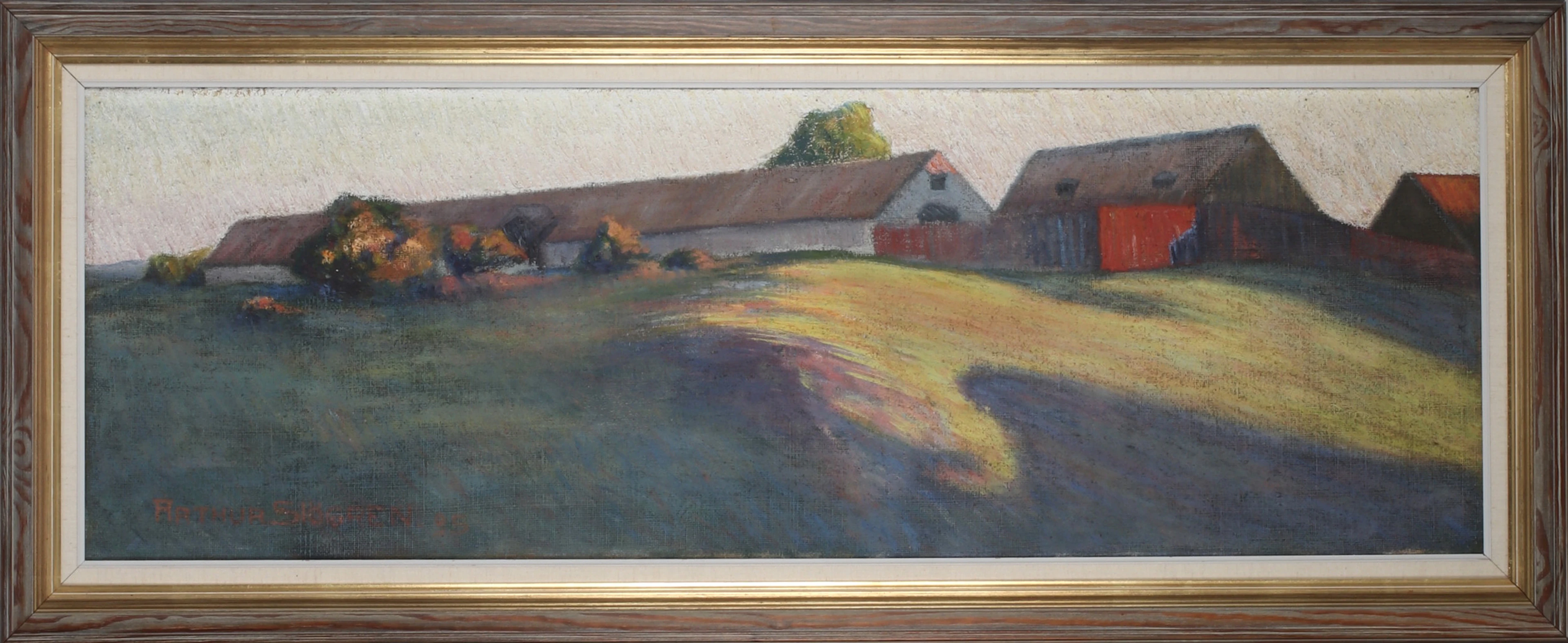 ARTHUR SJÖGREN (1874-1951). Gården, olja på duk, signerad och daterad