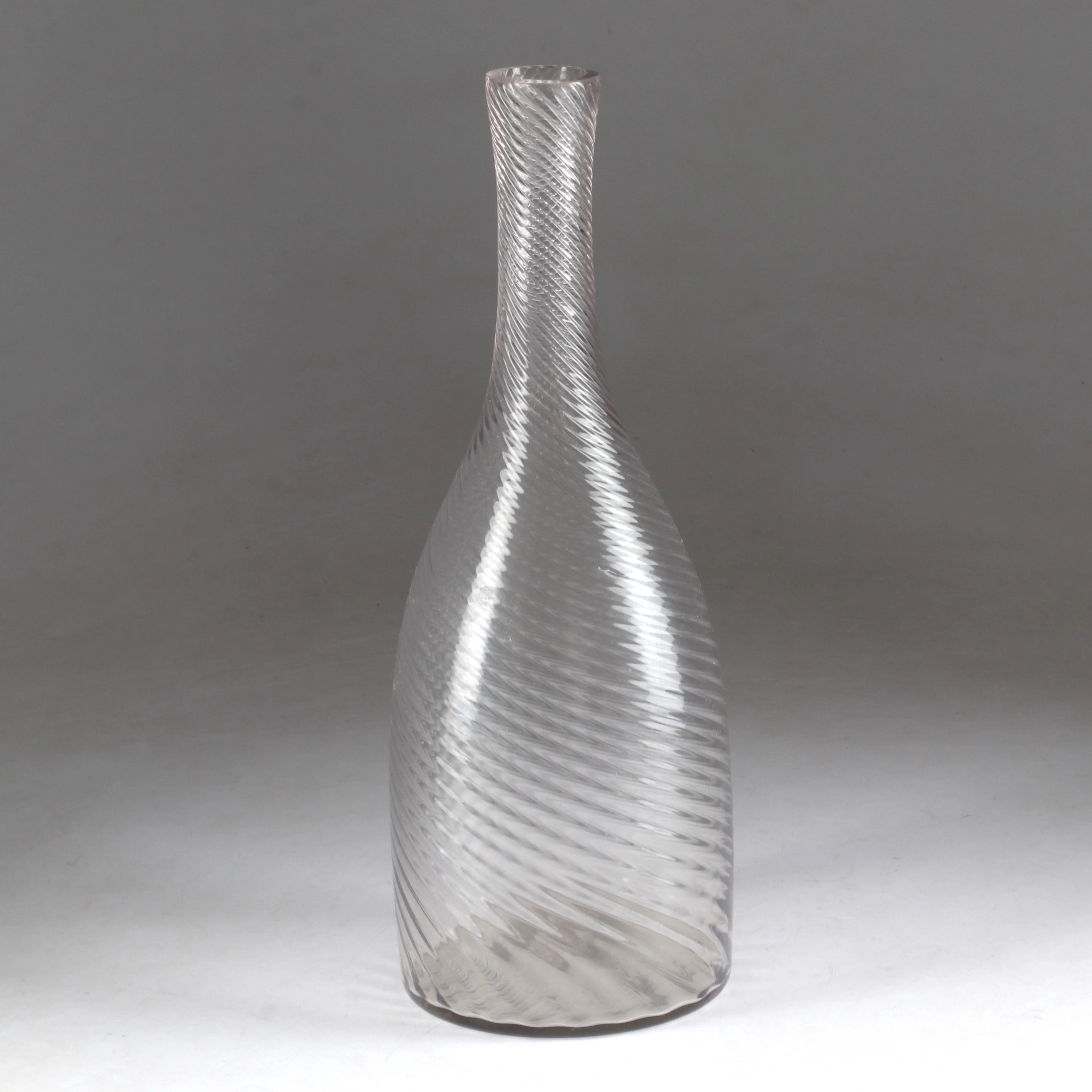 KARAFF, simpelt vriden, glas, 18/1900-tal.