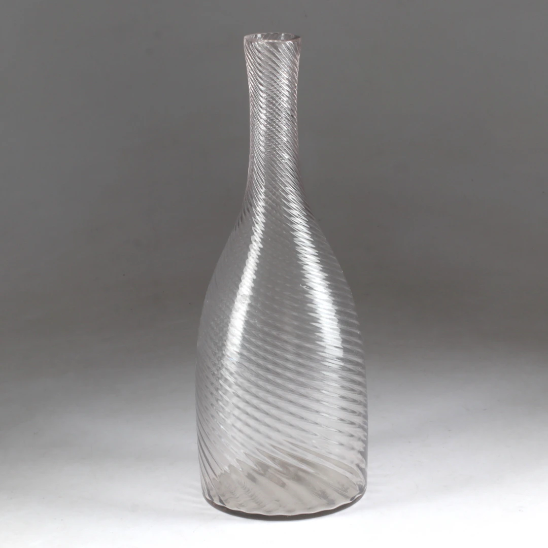 KARAFF, simpelt vriden, glas, 18/1900-tal.