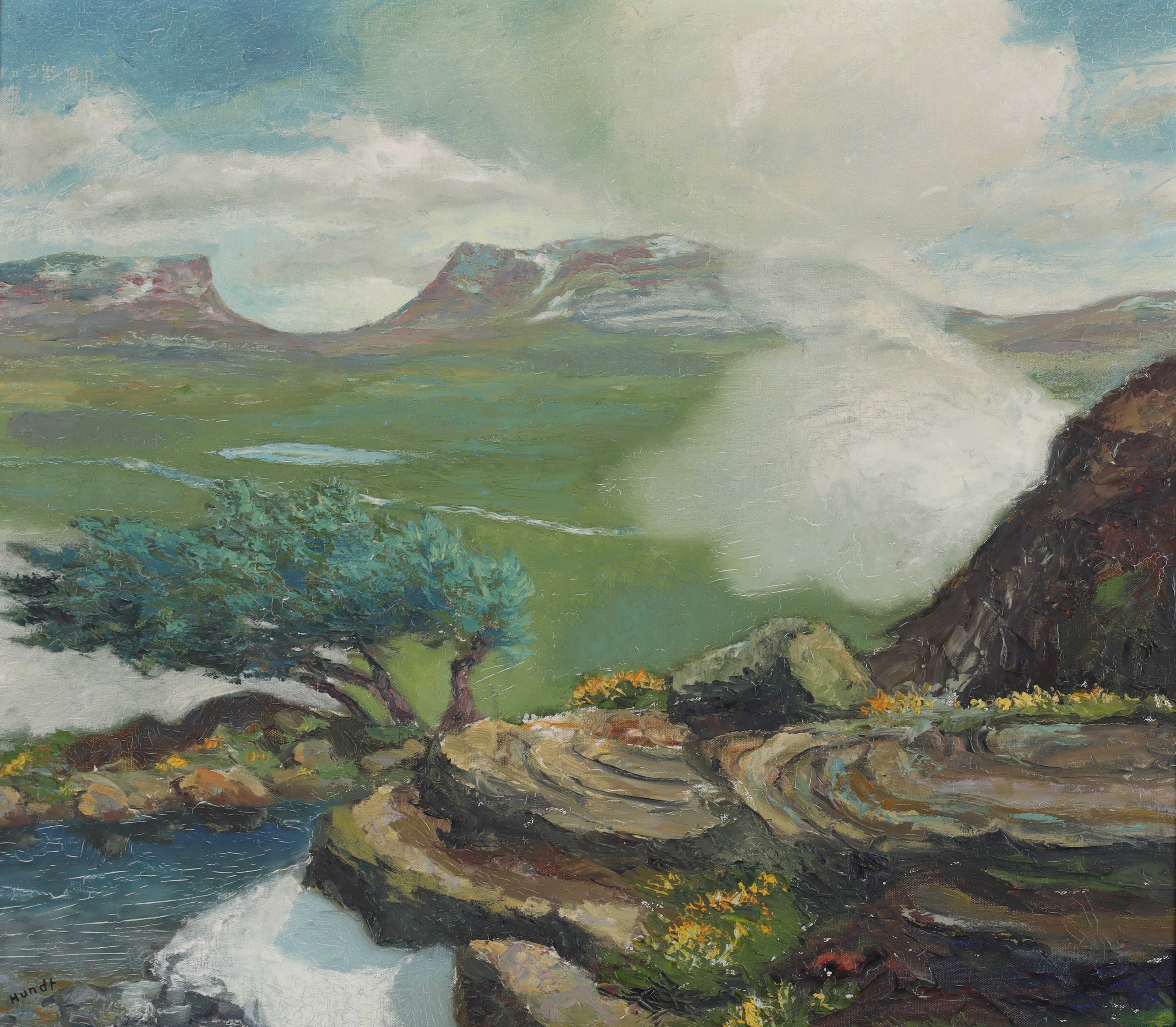 WILHELM HUNDT. Lapporten/Tjuonavagge, olja på duk, signerad.
