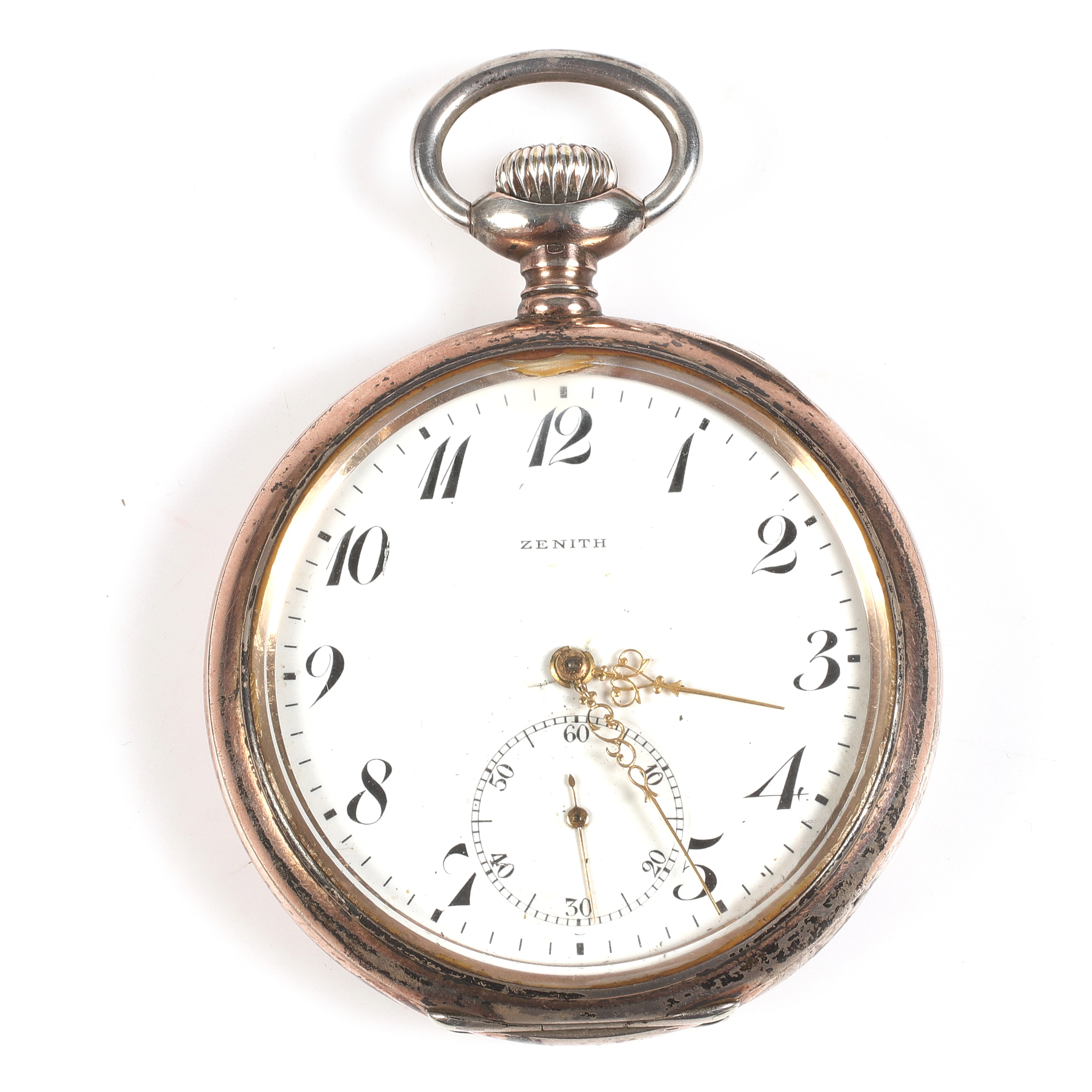 FICKUR, boett i silver, Zenith, 1900-tal.