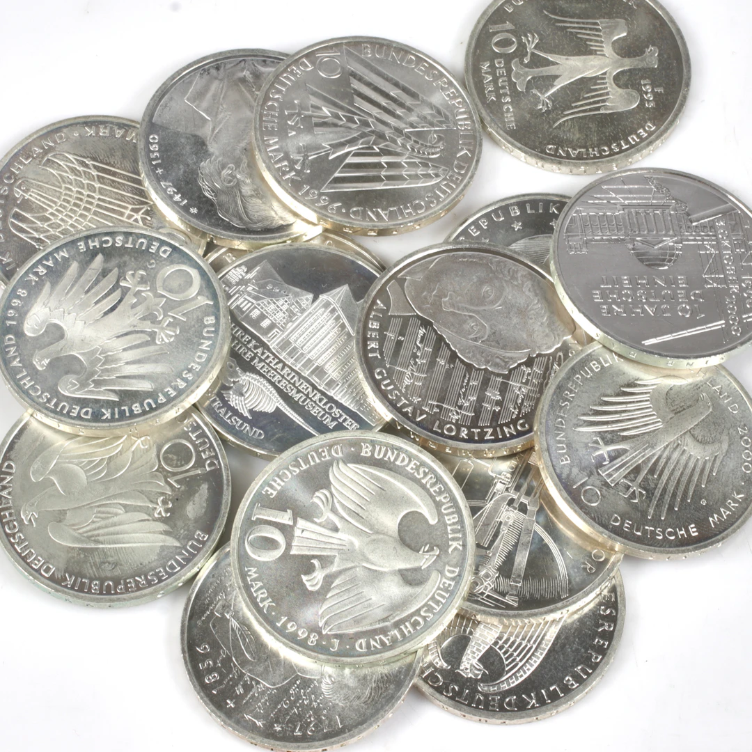 SILVERMYNT. 925/1000, 17 st, 10 Mark, Tyskland. 1995-2001.