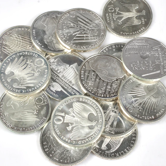 SILVERMYNT. 925/1000, 17 st, 10 Mark, Tyskland. 1995-2001.
