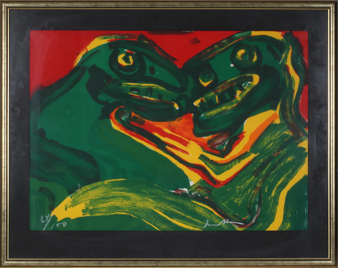 BENGT LINDSTRÖM. Komposition med figurer, litografi, signerad och