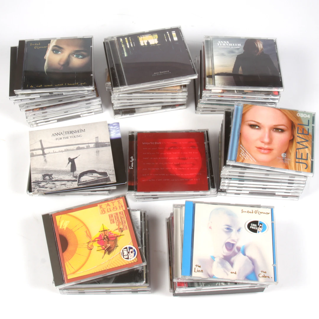 CD-SKIVOR, ca 56, st, kvinnliga artister. Bl.a. Jewel, Kate Bush