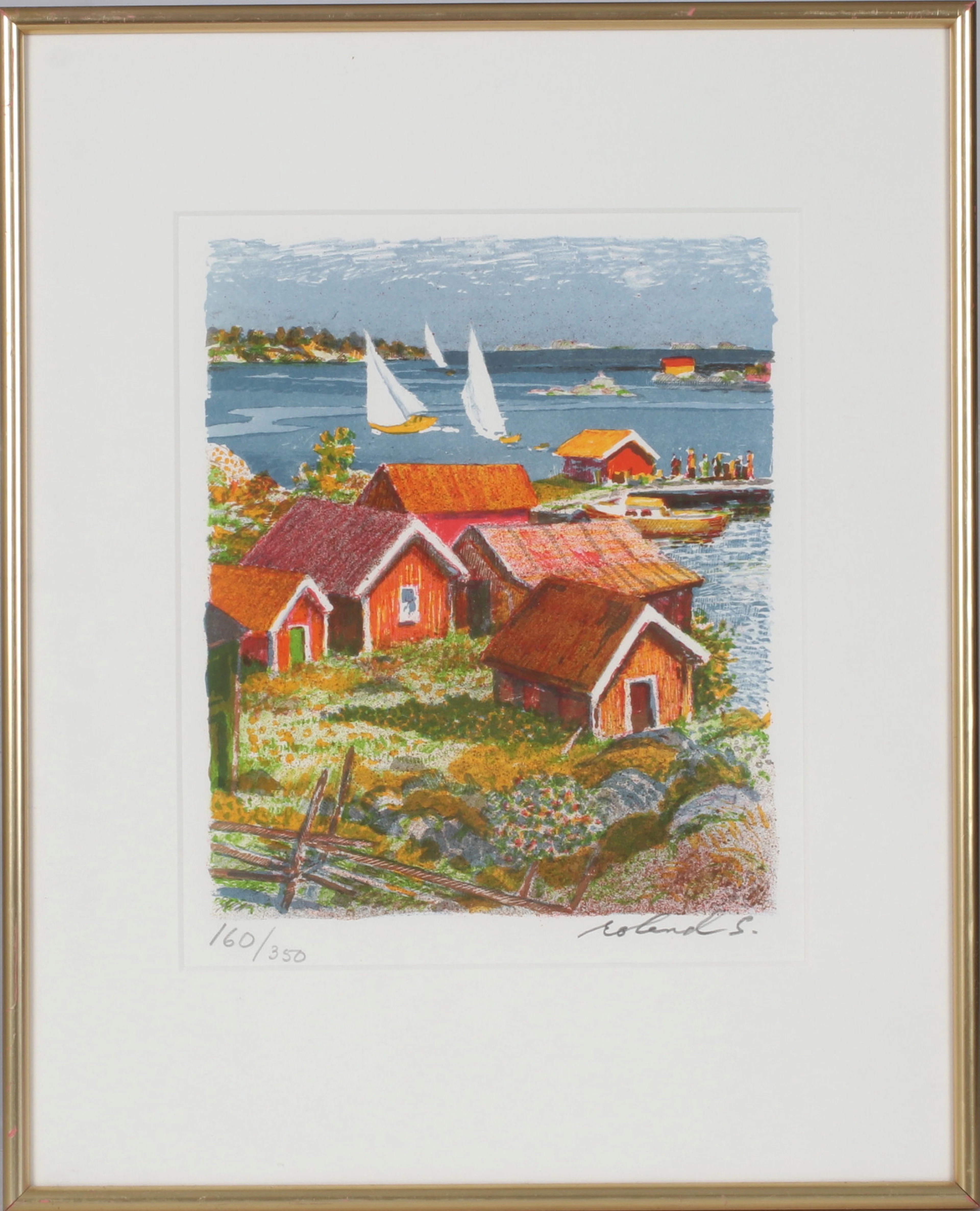 ROLAND SVENSSON. "Högsommardag" litografi signerad och numrerad 160/350.